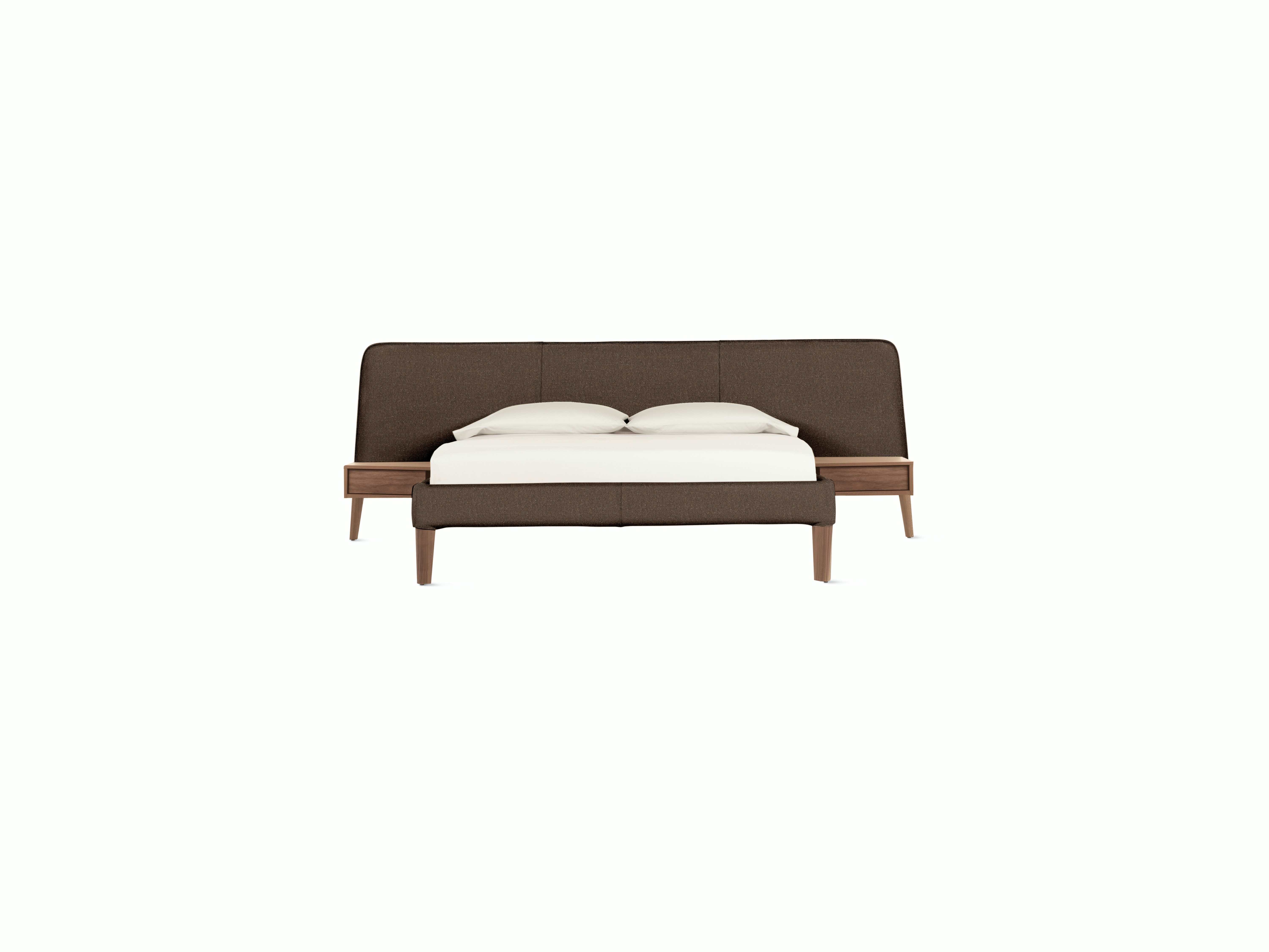 Parallel Bed - Wide, Queen, Album Linen, Espresso, Walnut