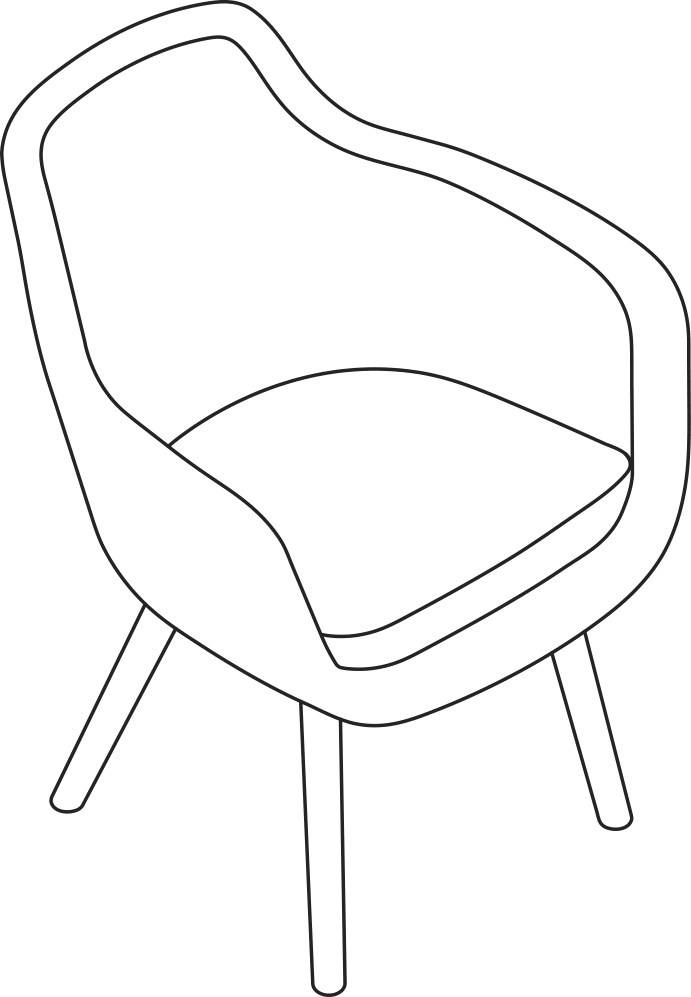 A line drawing - Saiba Armchair