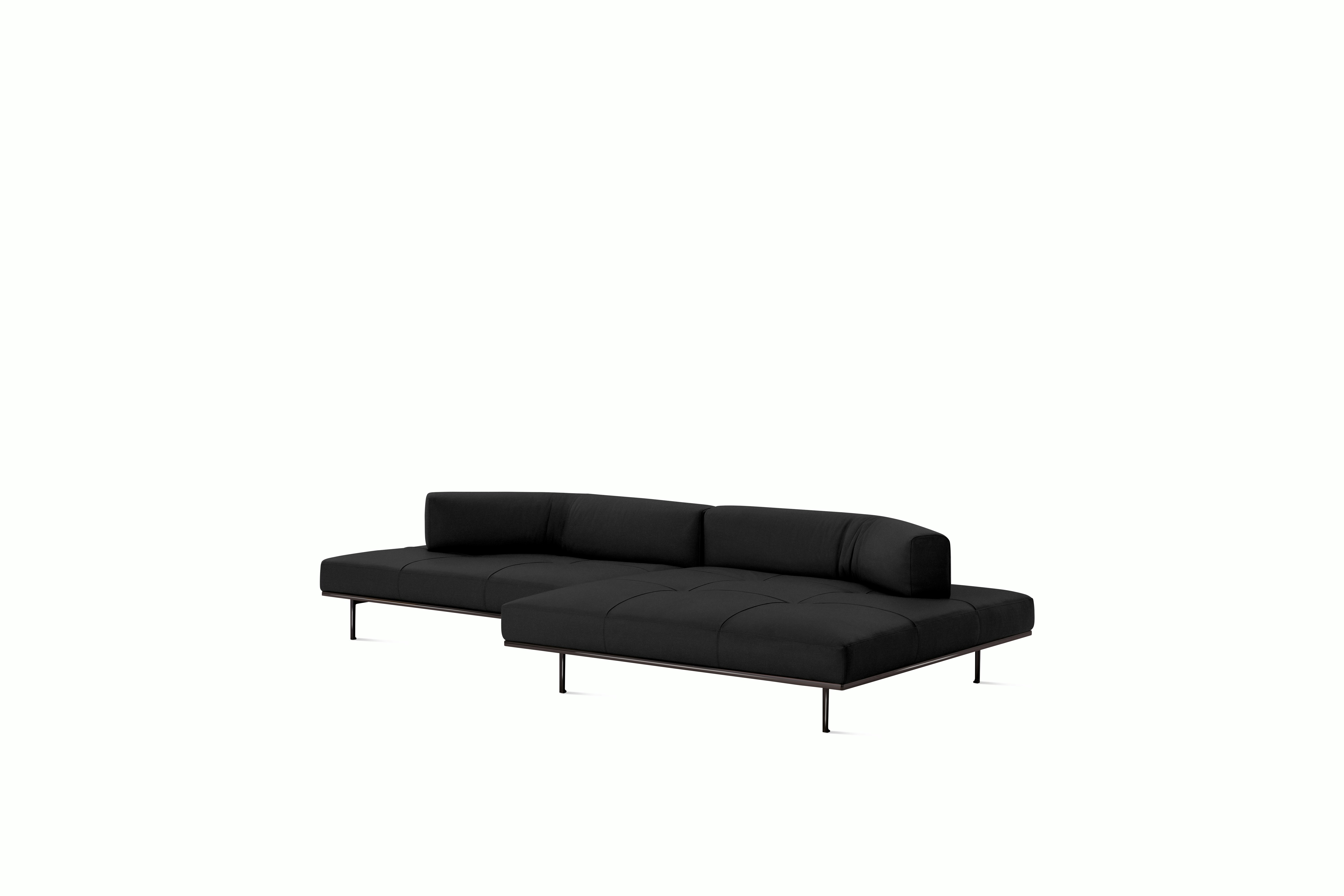 Matic Sectional- MH12 Config - Chaise Sectional,  Left,  Quilted,  Iseo,  Dark Grey,  Charcoal