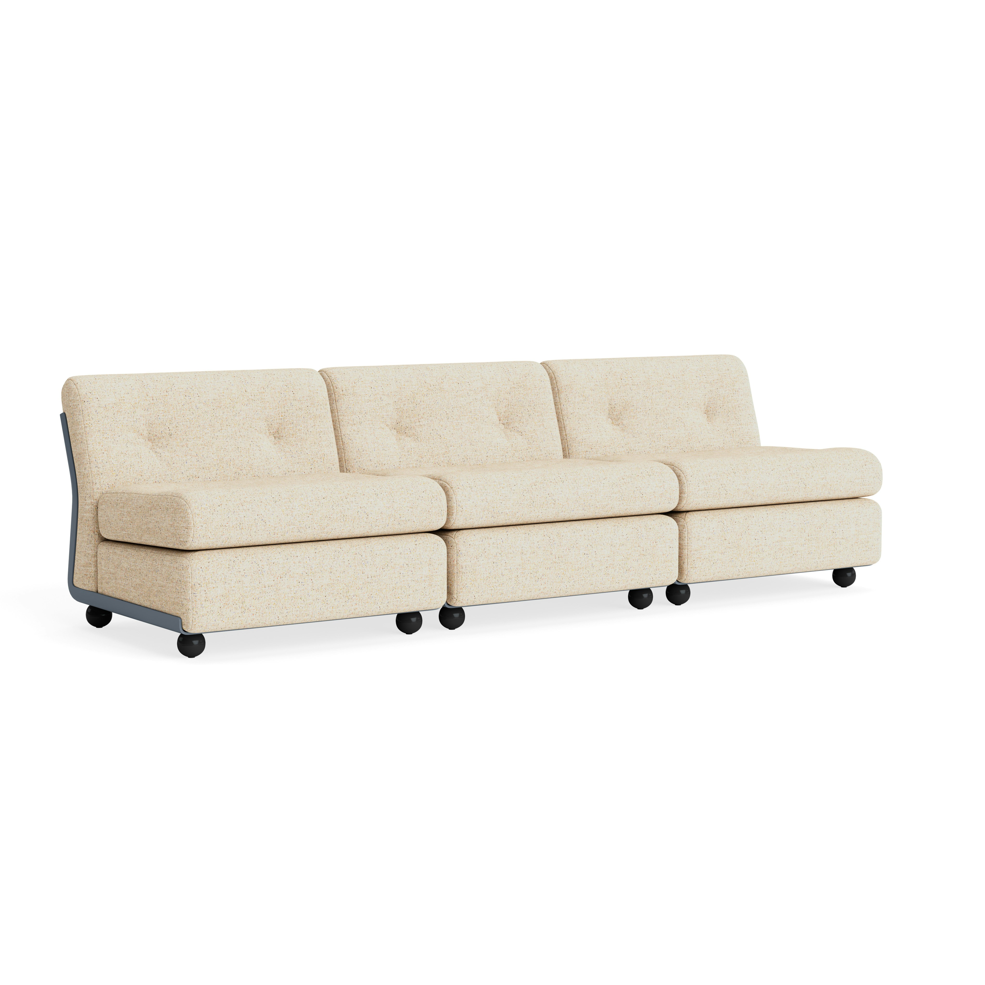 Amanta Sofa - Three Seater, Bolgheri, Natural, Frost Blue