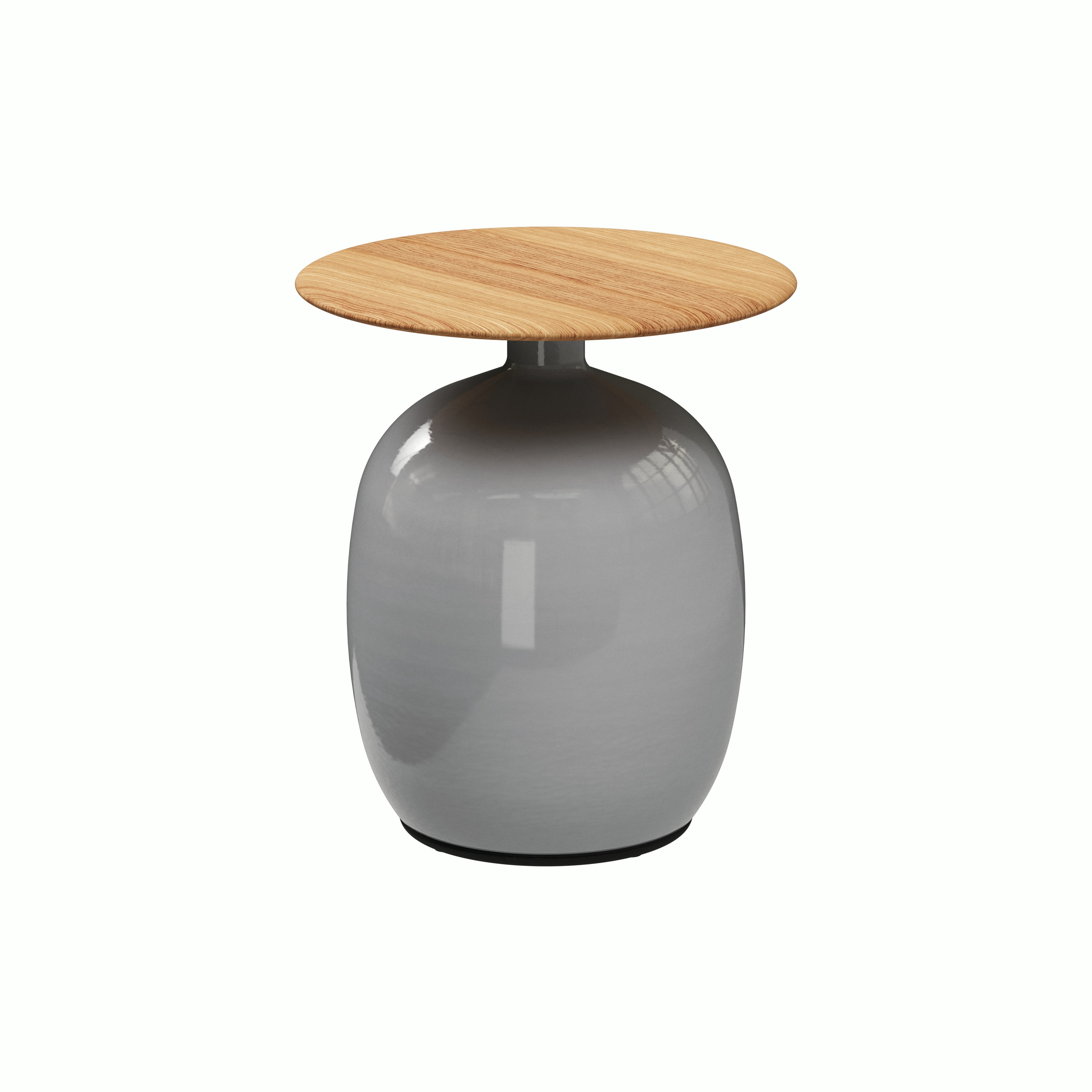 A Blow Side Table in Smoke Viewed from the front.