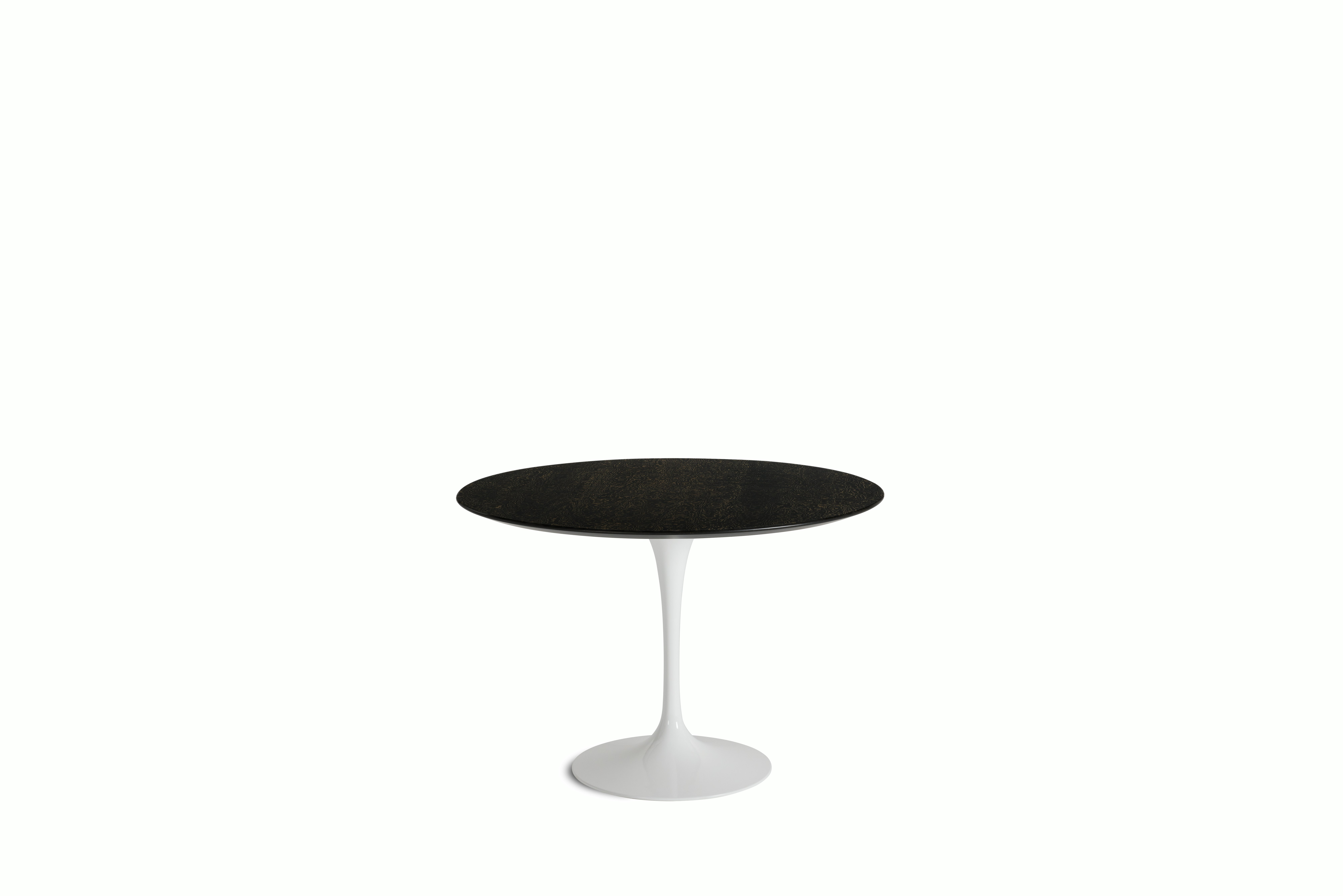 Saarinen Lounge Table - 42 Inch, Veneer Topo Noir, White Base