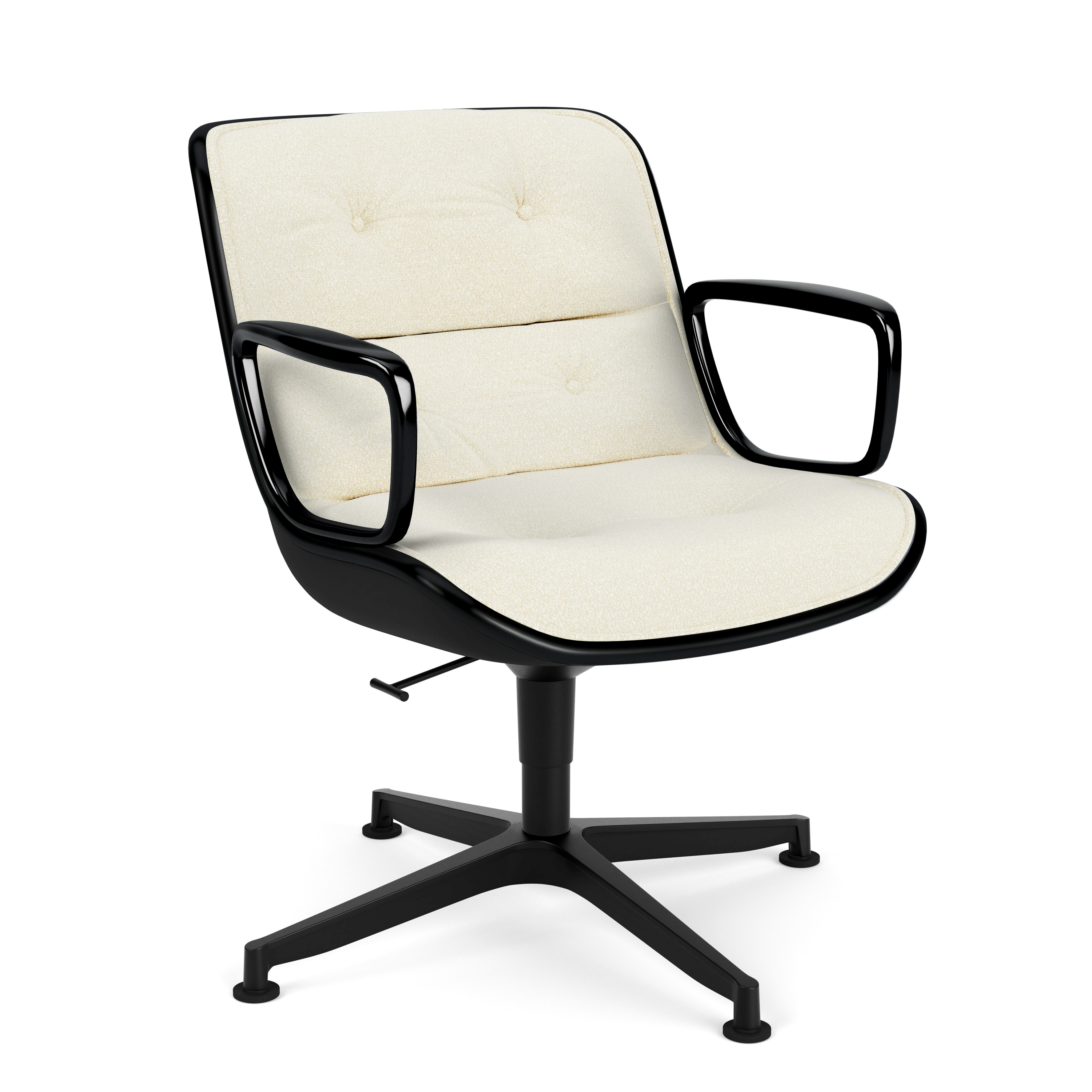 Pollock Executive Armchair - 4 Star, Black, Knoll Boucle, Pearl