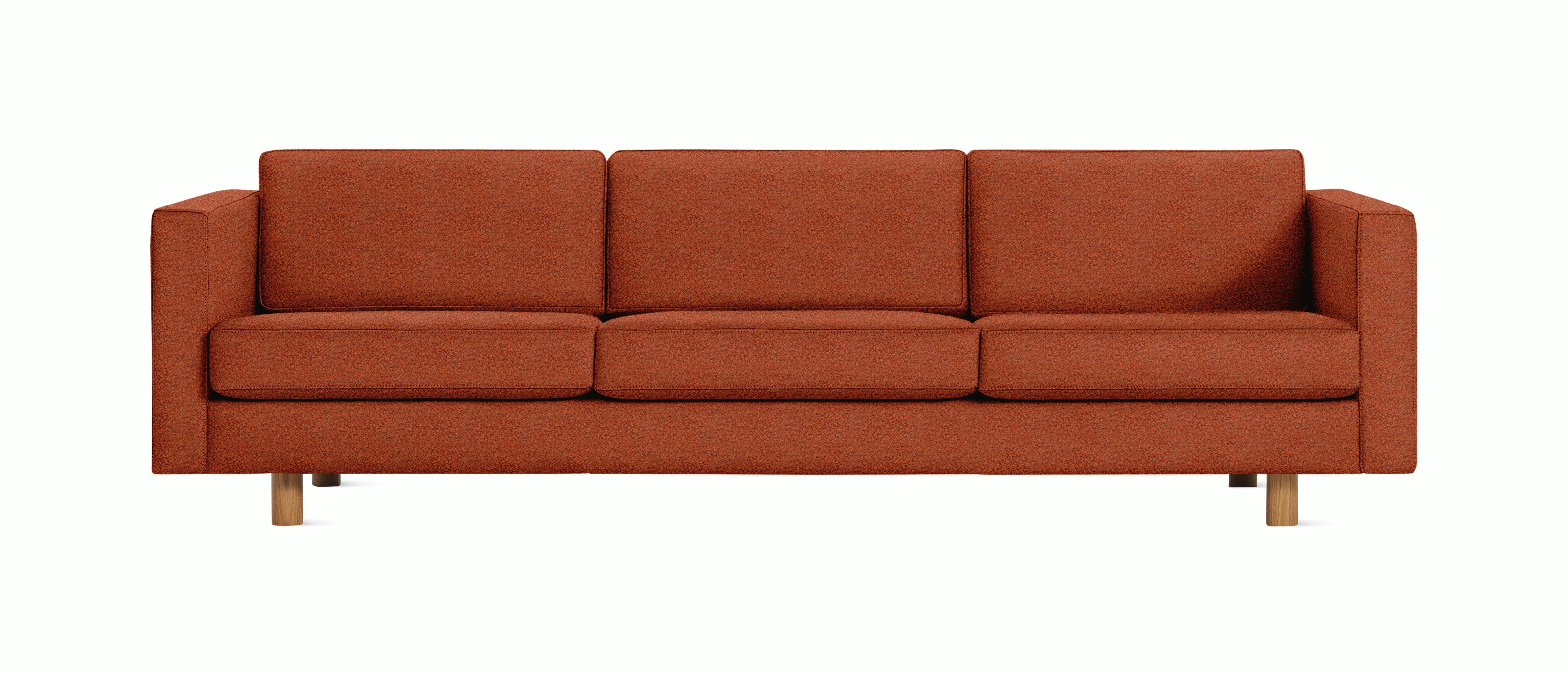 Lispenard Sofa three seater in terra cotta color with 4" legs.