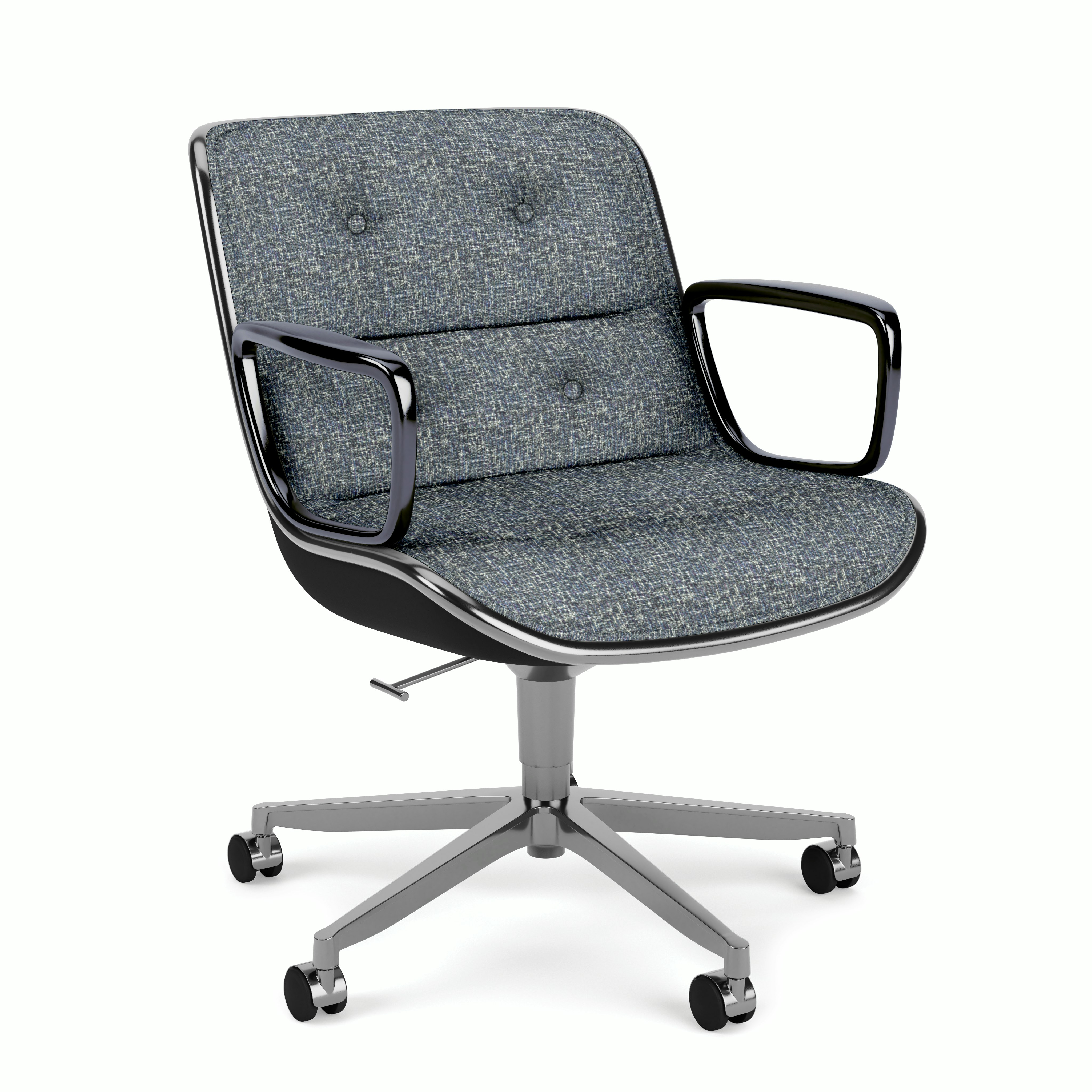 Pollock Executive Armchair - 5 Star,  Polished Aluminum,  Rebel,  Tourmaline