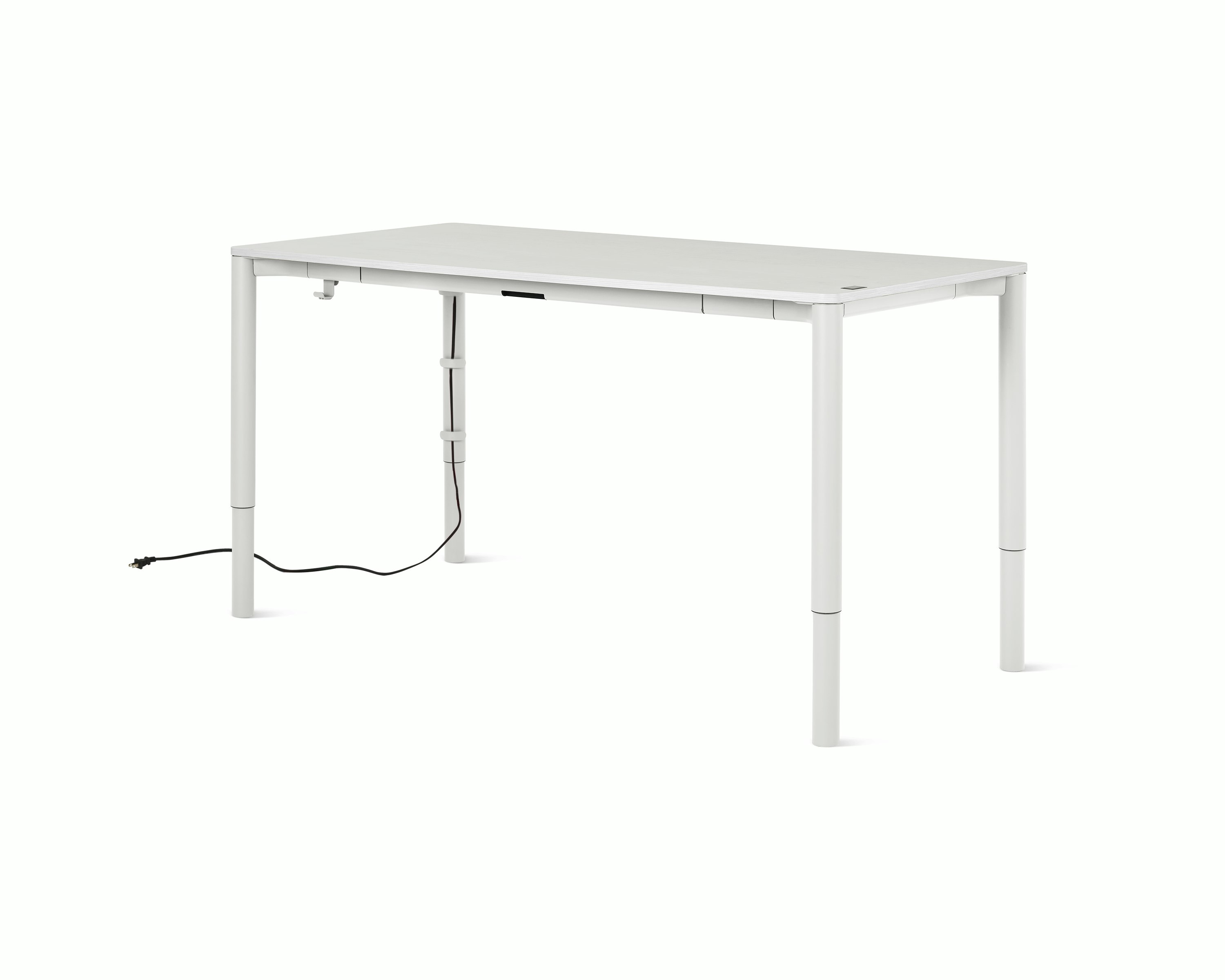 Spout S2S Table - 36" x 72"",  Laminate Studio White,  Studio White,  Without Cable Tray,  With Storage Drawer,  Standard Height"