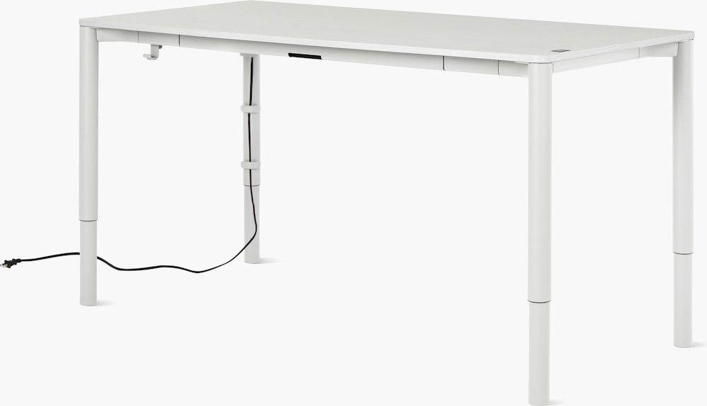 Spout S2S Table - 36" x 72"",  Laminate Studio White,  Studio White,  Without Cable Tray,  With Storage Drawer,  Standard Height"