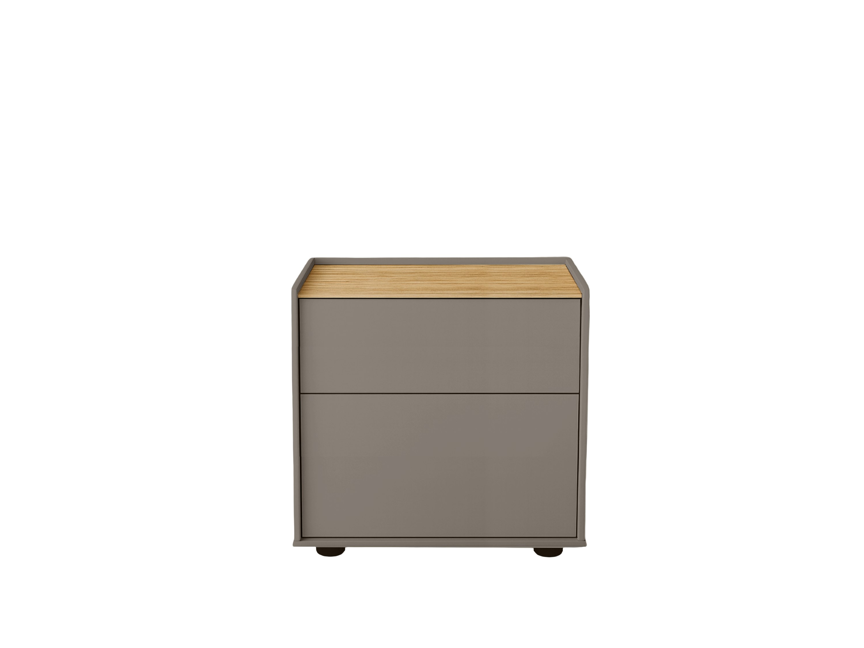 A Bera Bedside Table in vision, organicoak viewed from the front.