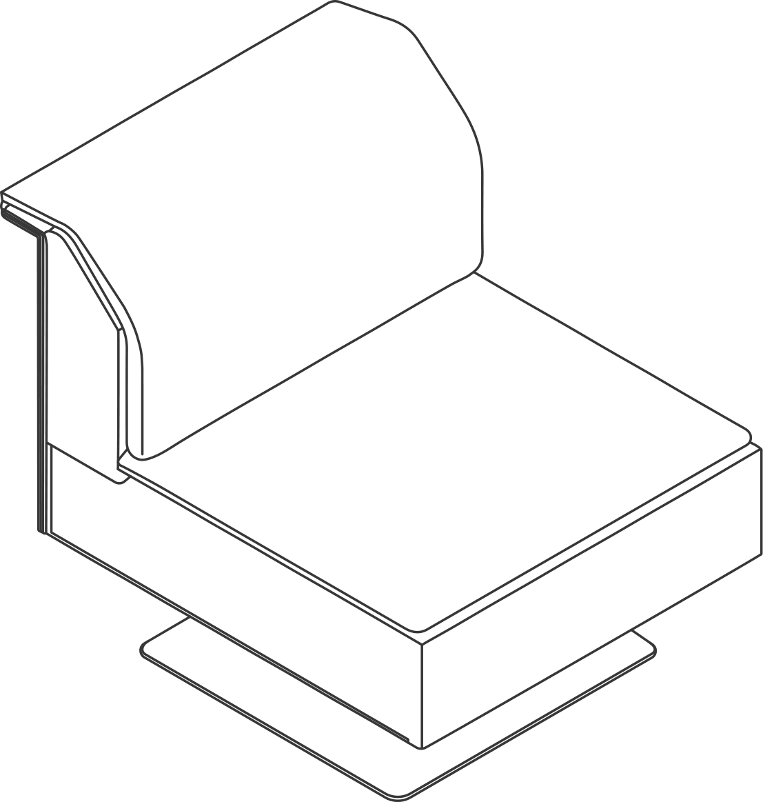 A line drawing - Mantle Club Chair | Armless | Swivel Base