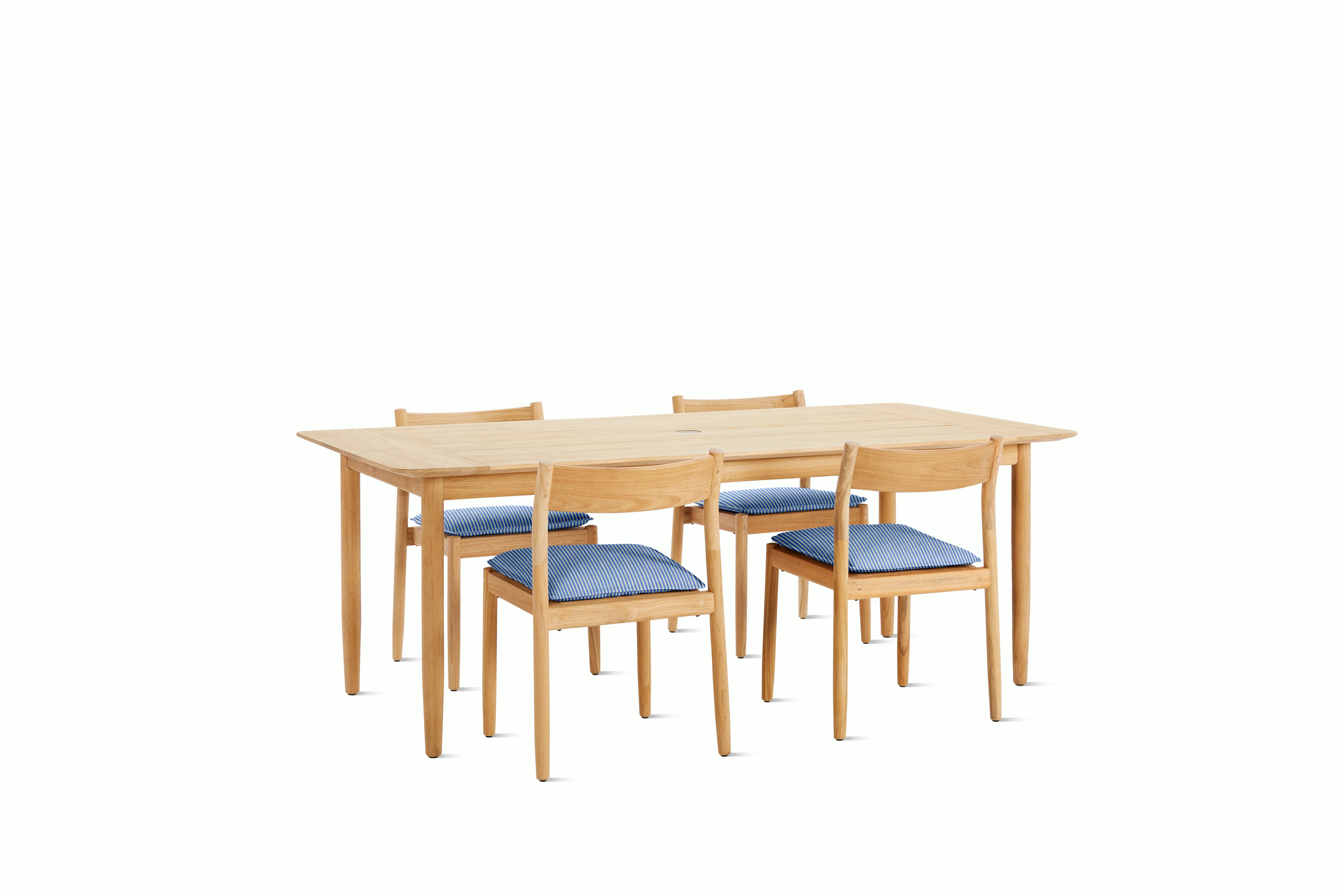 Terassi Dining Set - 4 Side Chairs,  Concord Stripe,  Gecko, FSC Certified