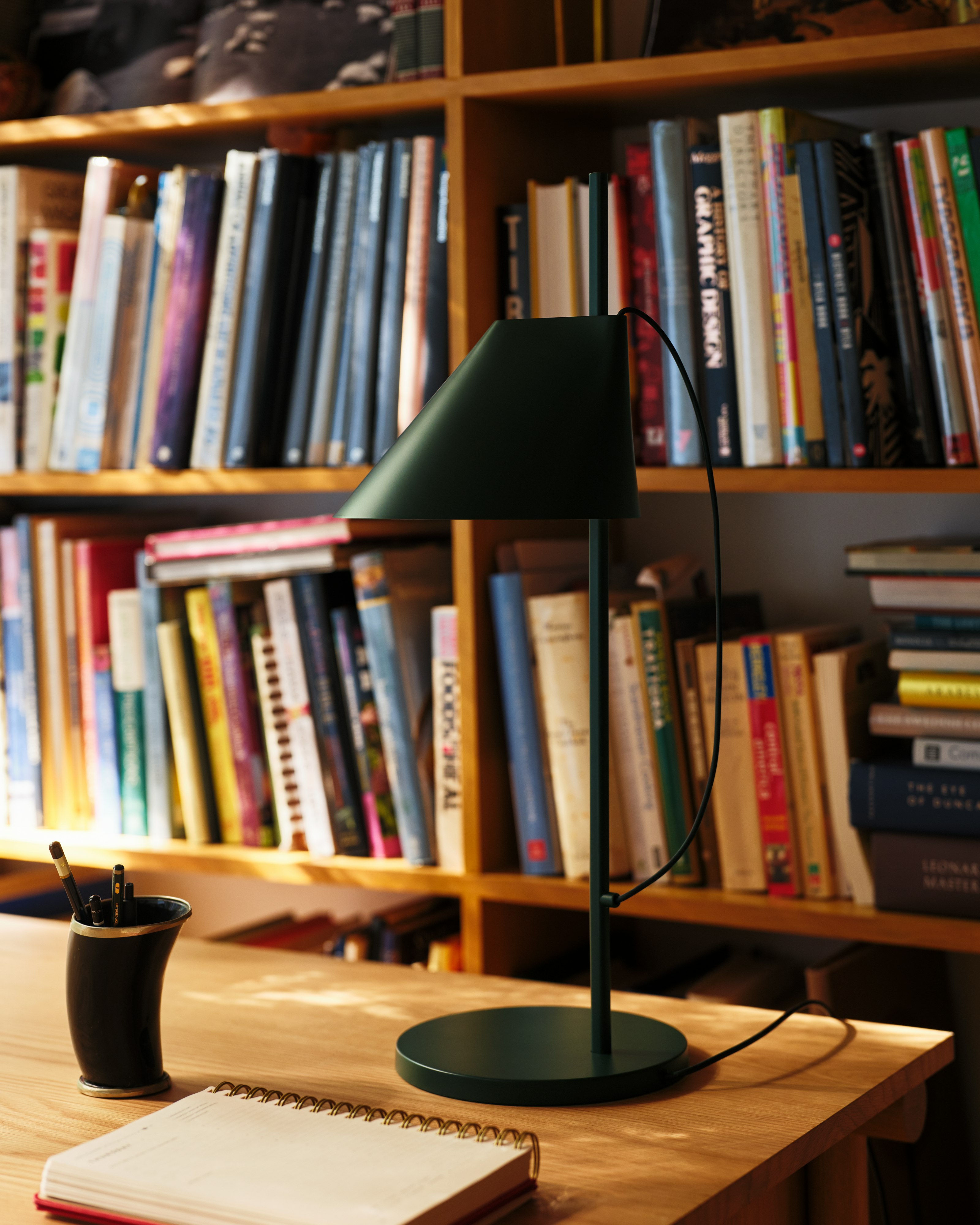 Yuh Table Lamp in Olive with light off