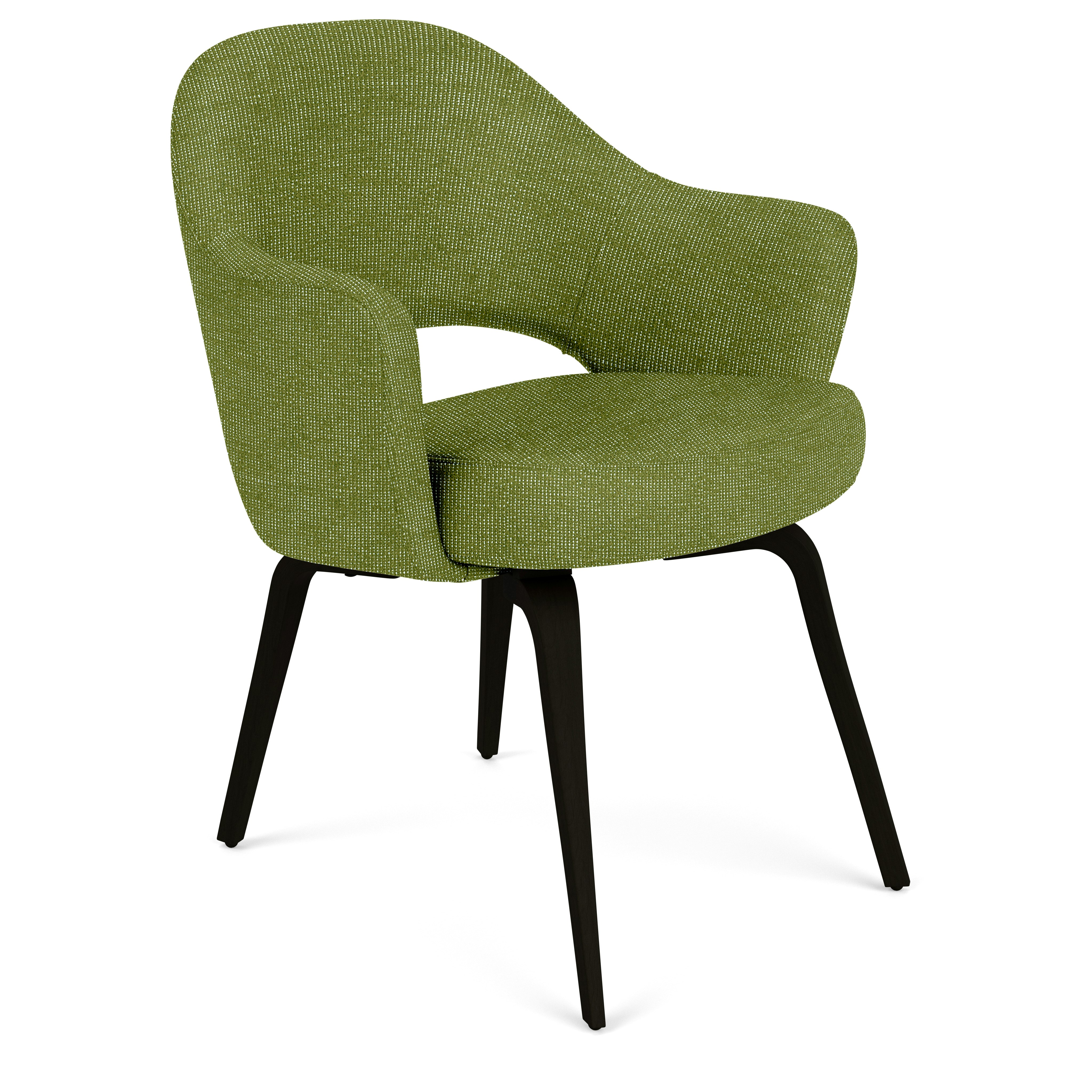 Saarinen Executive Armchair - Prestini,  Green / White,  Ebonized Walnut