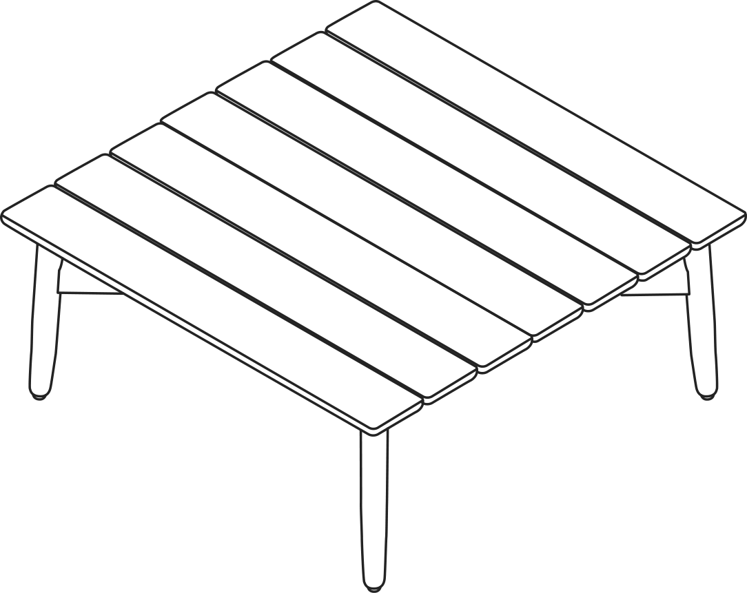 A line drawing - Crosshatch Outdoor Coffee Table | Square