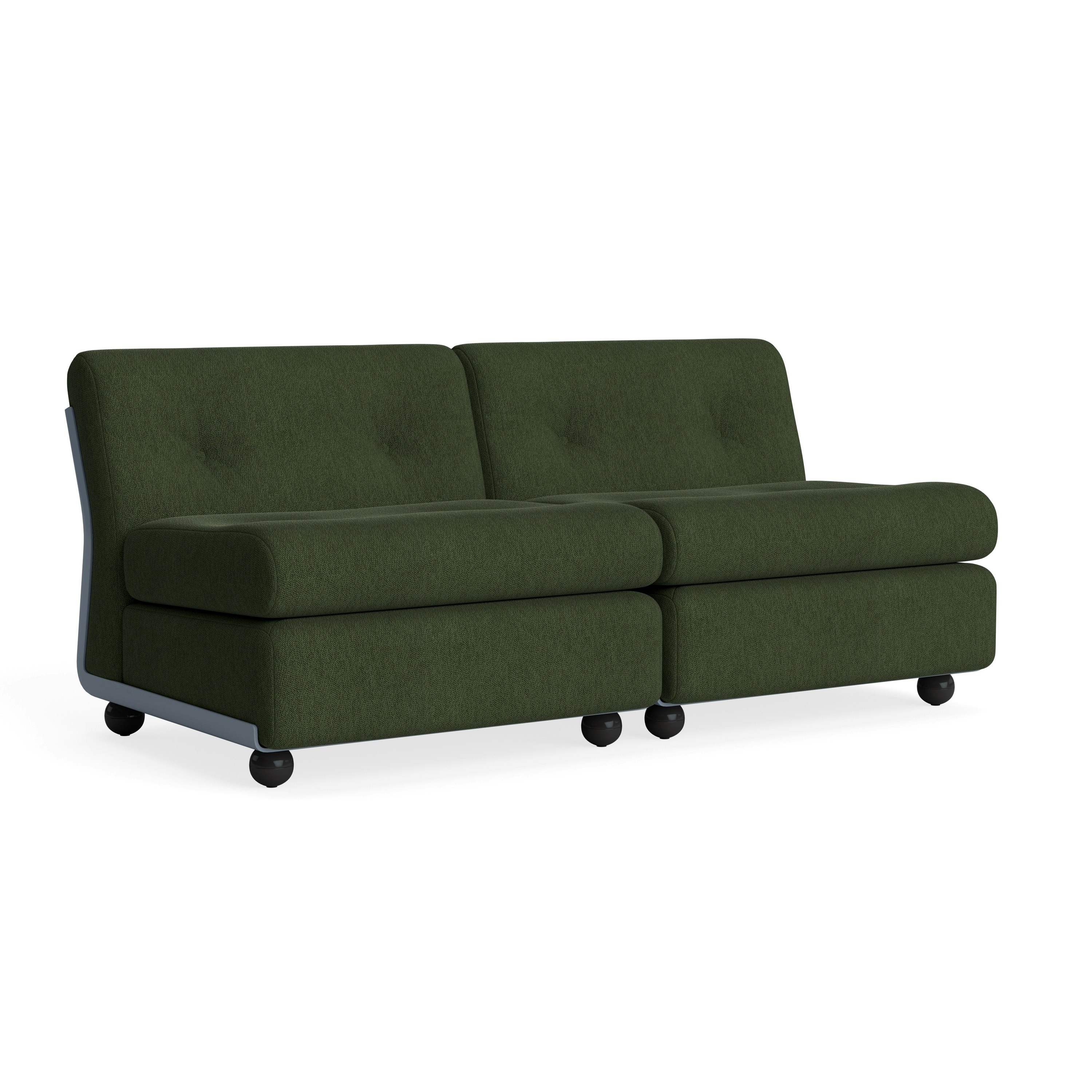 Amanta Sofa - Two Seater, Turf, Dark Green, Frost Blue