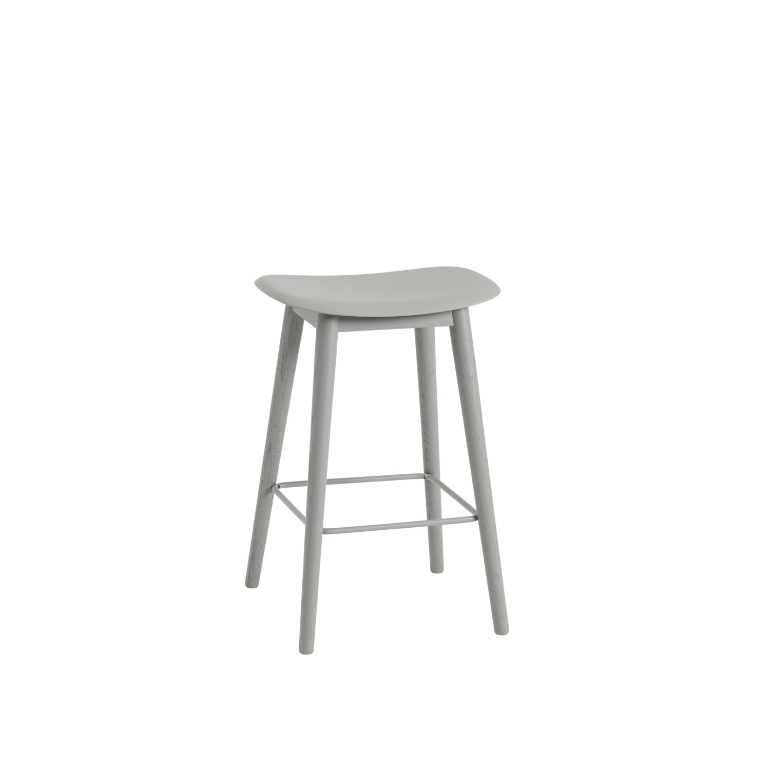 Fiber Backless Counter Stool - Wood, Grey, Grey