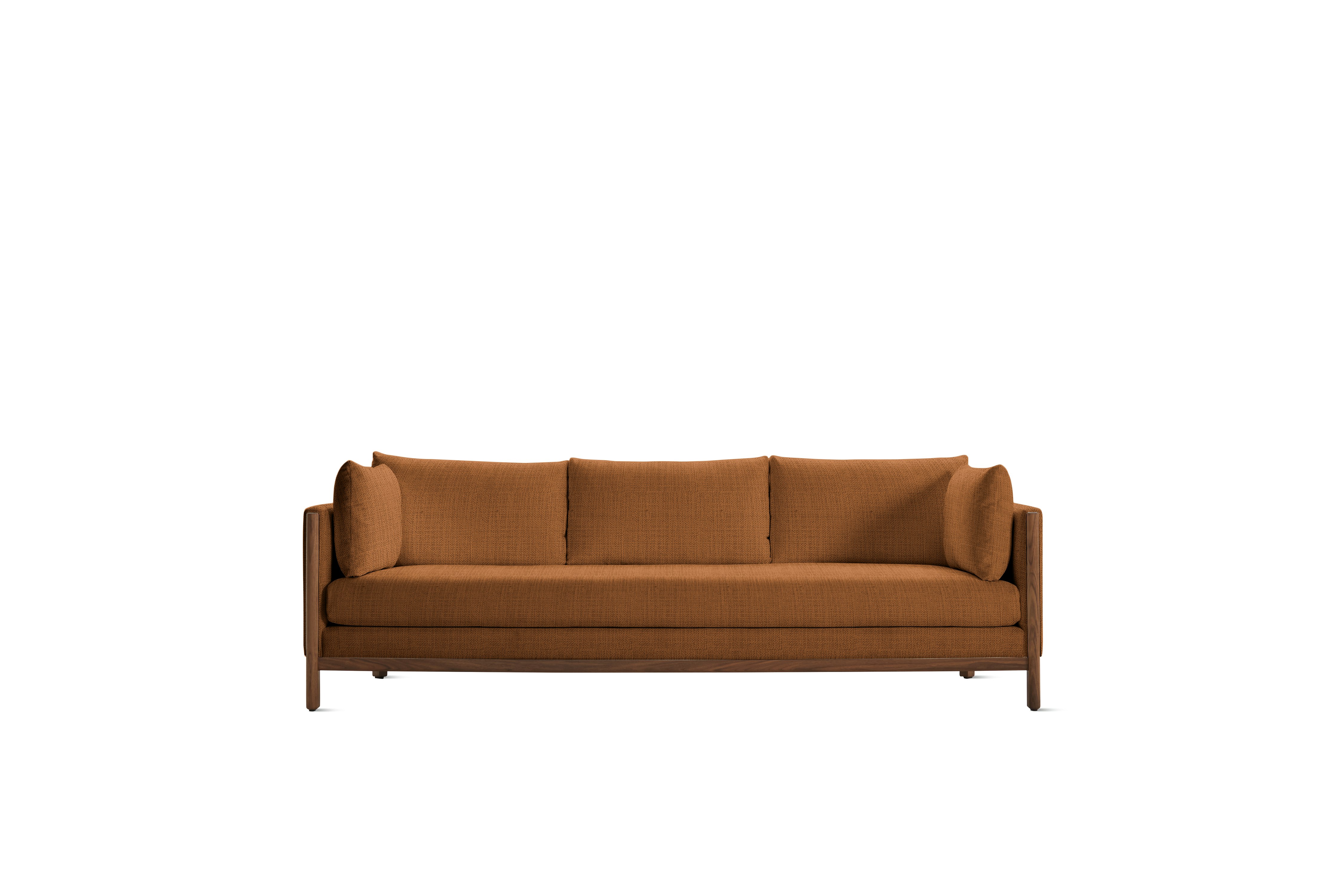 Emmy Sofa, 92 In, Pebble Weave, Cannella , Walnut