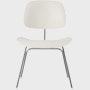 White and Chrome - Eames Molded Plastic Dining Chair (EC-127)