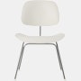 White and Chrome - Eames Molded Plastic Dining Chair (EC-127)