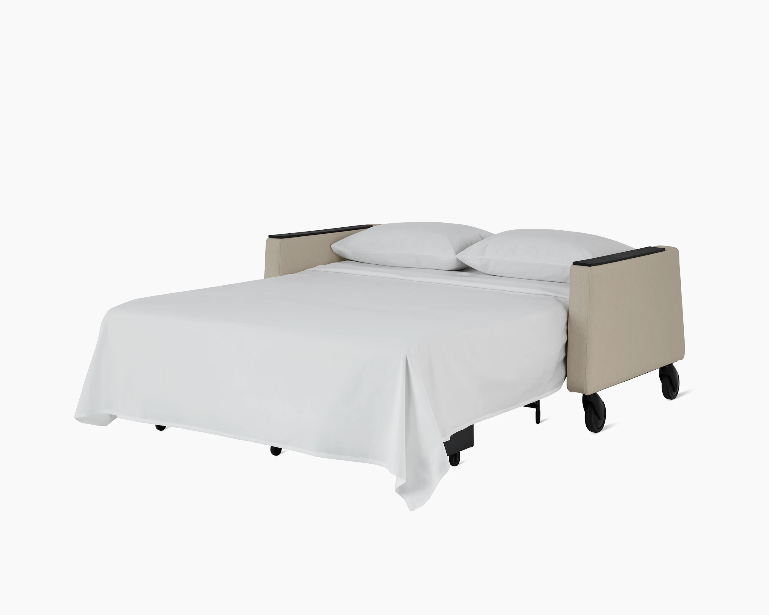 Gemma Sleep Settee, dressed with sheet.
