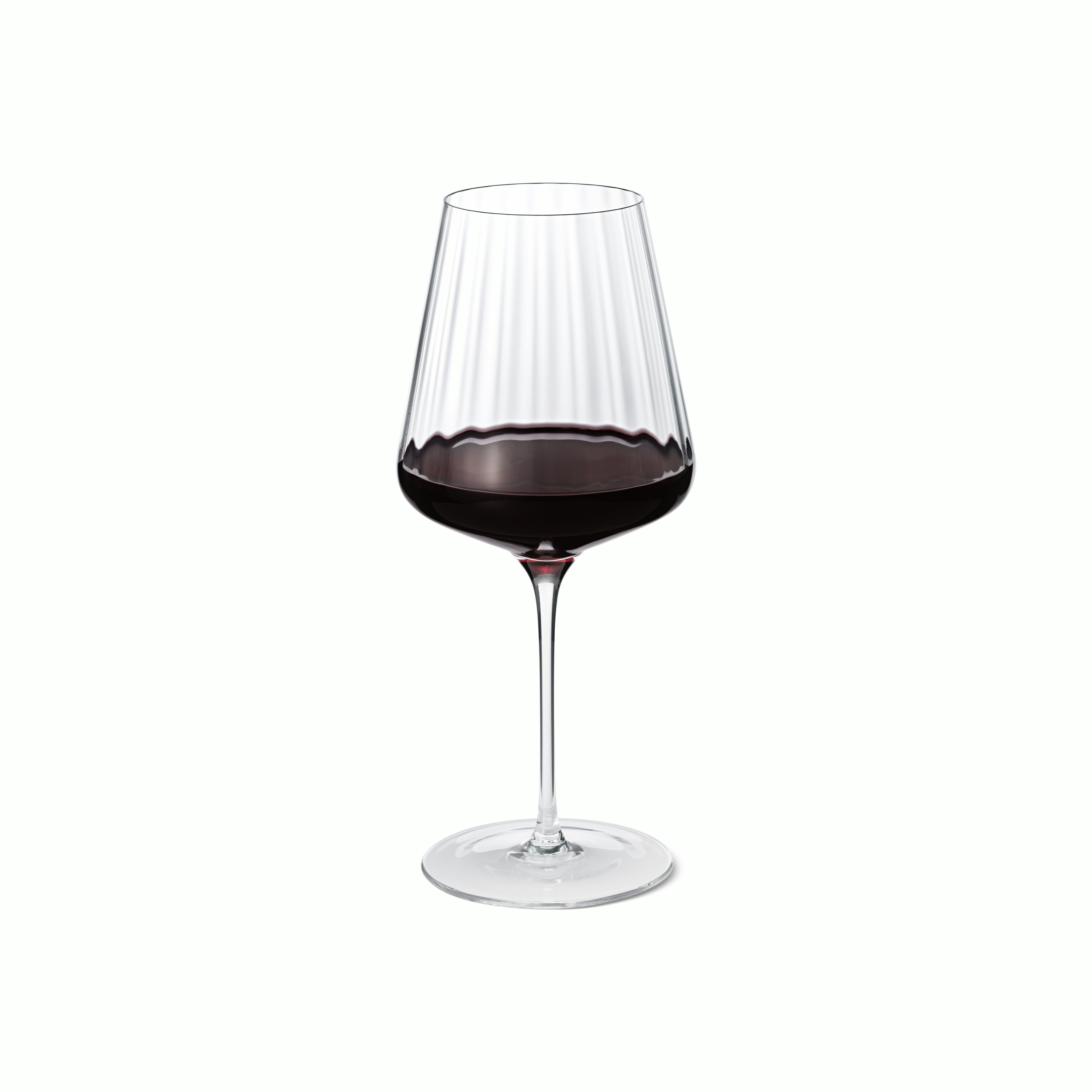 A Bernadotte Red Wine Glasses -Set of 6 in White viewed from the front.
