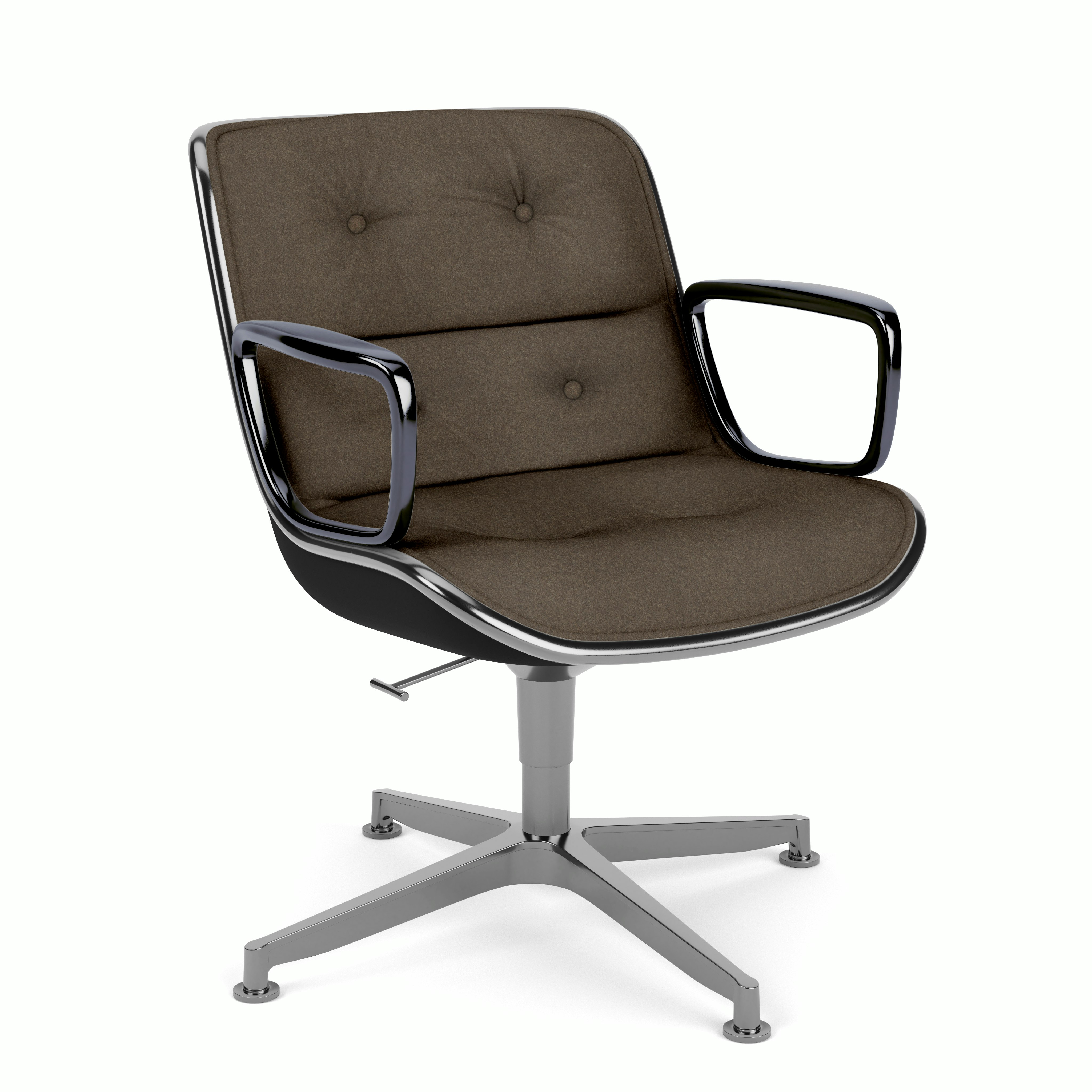 Pollock Executive Armchair - 4 Star,  Polished Aluminum,  Wow Factor,  Tea Leaf