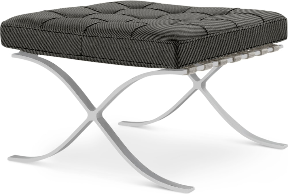 Barcelona Stool in Fancy Twill,  Nightfall,  Polished Chrome
