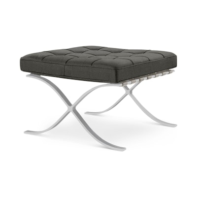 Barcelona Stool in Fancy Twill,  Nightfall,  Polished Chrome Barcelona Stool in Fancy Twill,  Nightfall,  Polished Chrome