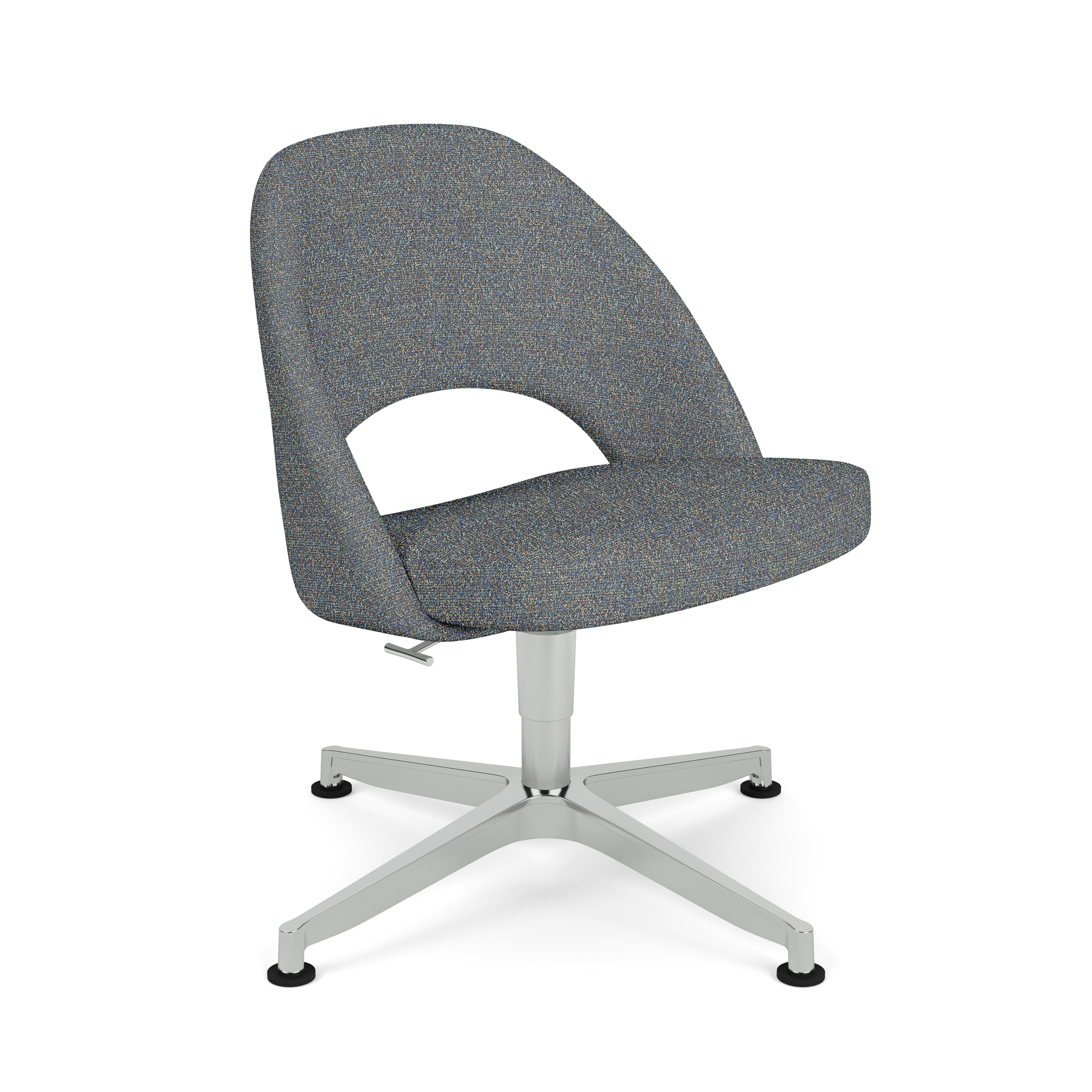 Saarinen Executive Office Side Chair - 4 Star,  Tempest,  Aurora,  Polished Aluminum Base,  Glides