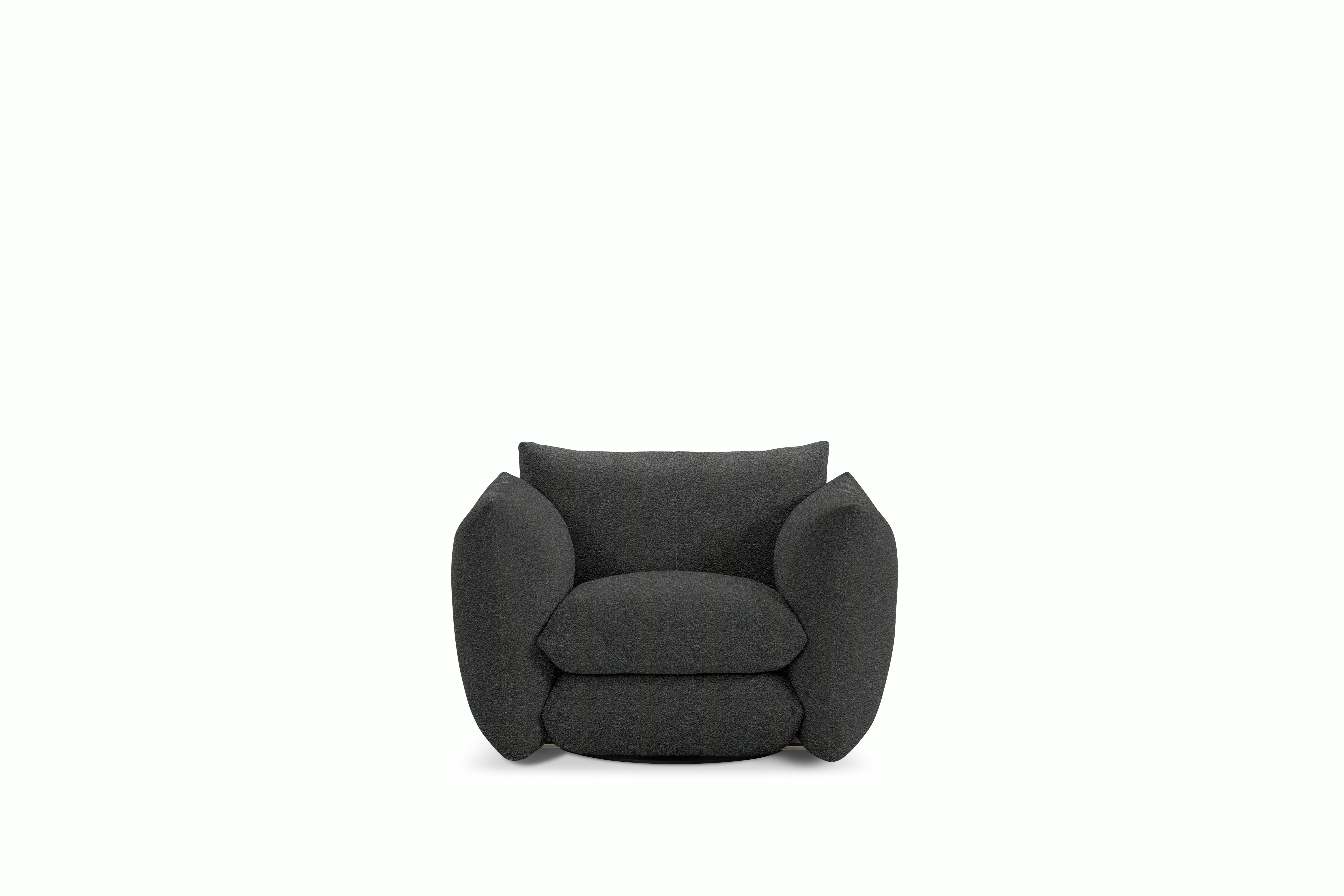 Perron Pillo Lounge Chair - Swivel or Fixed,  Curly,  Dark Grey