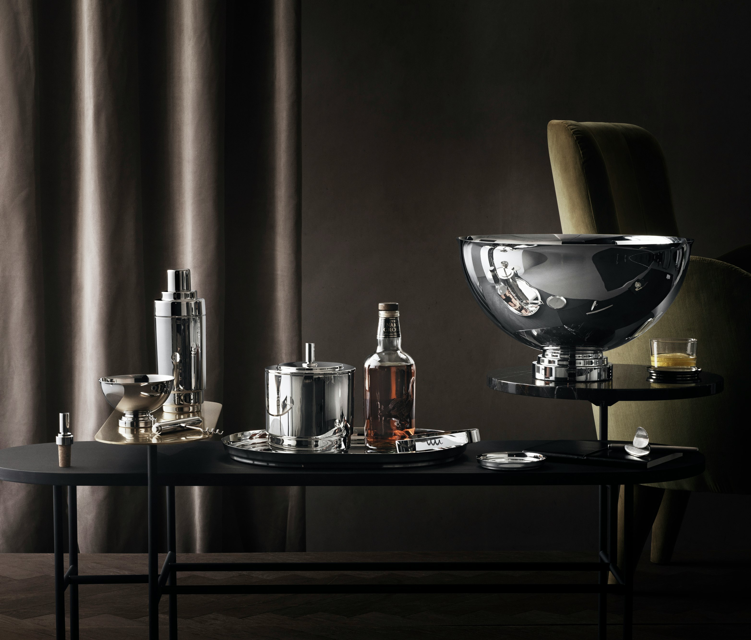 Manhattan Ice Bucket & Tongs