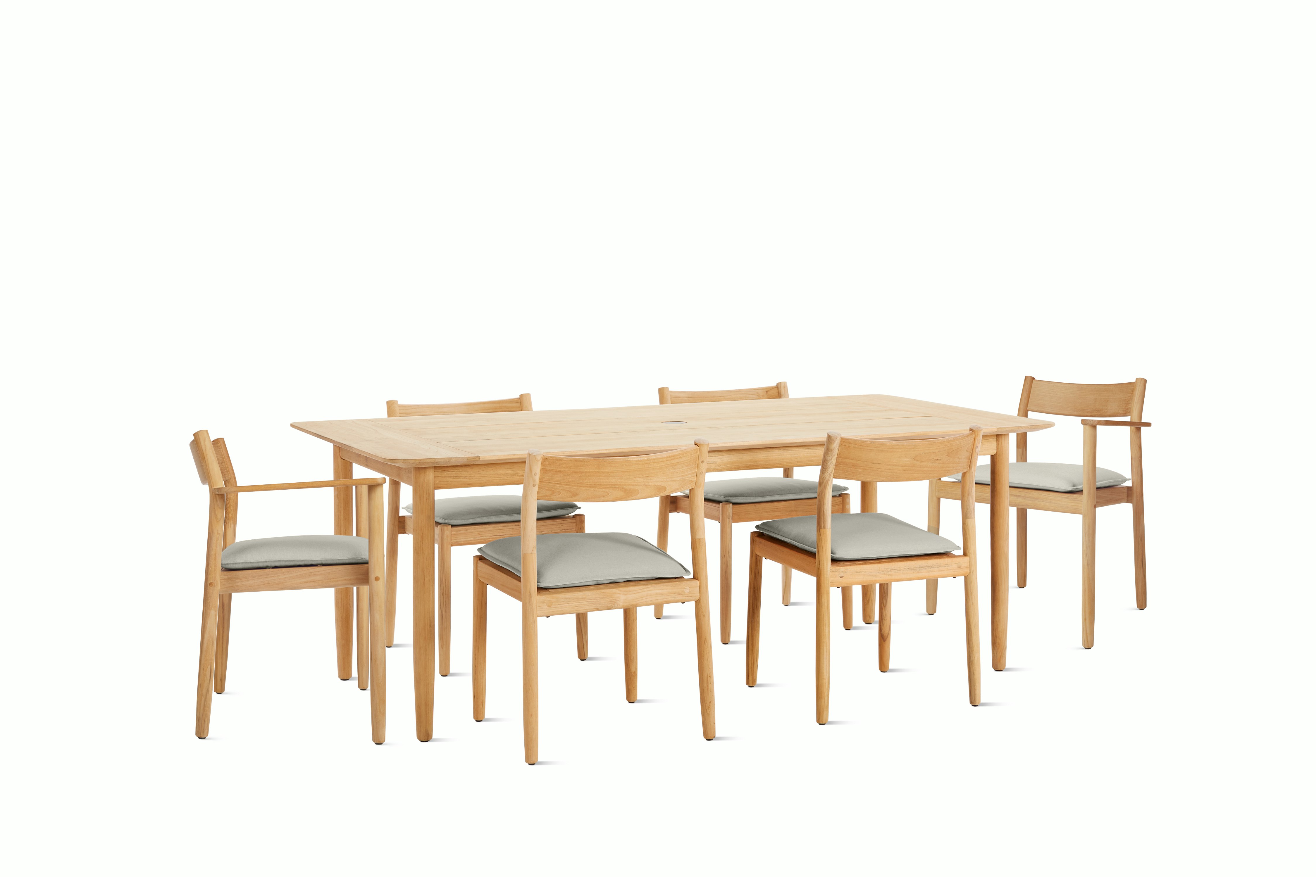 Terassi Dining Set - 2 Armchairs & 4 Side Chairs,  Heritage Smoke,  FSC Certified, FSC Certified