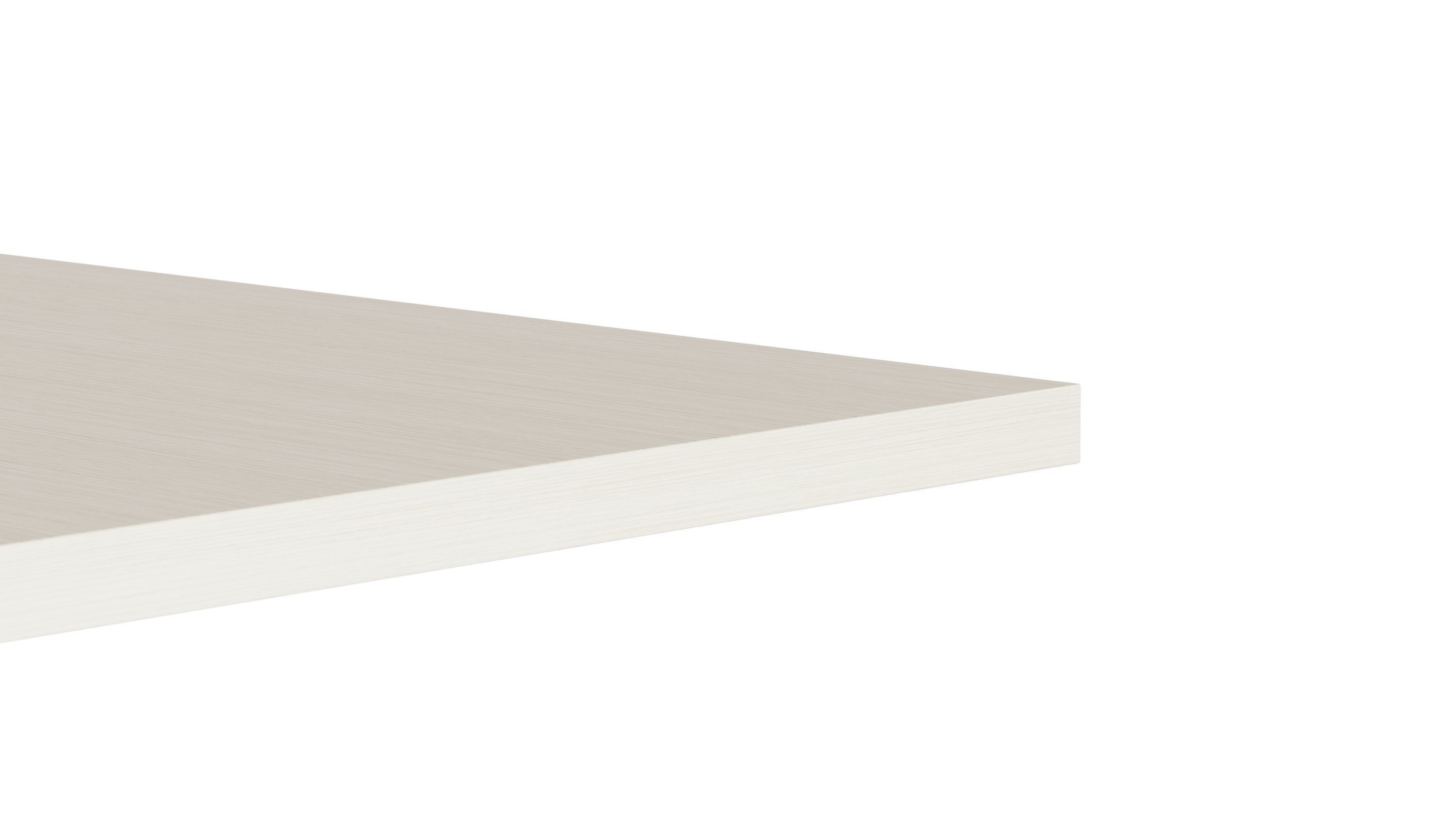 A detail rendering of a table edge in a light color veneer.