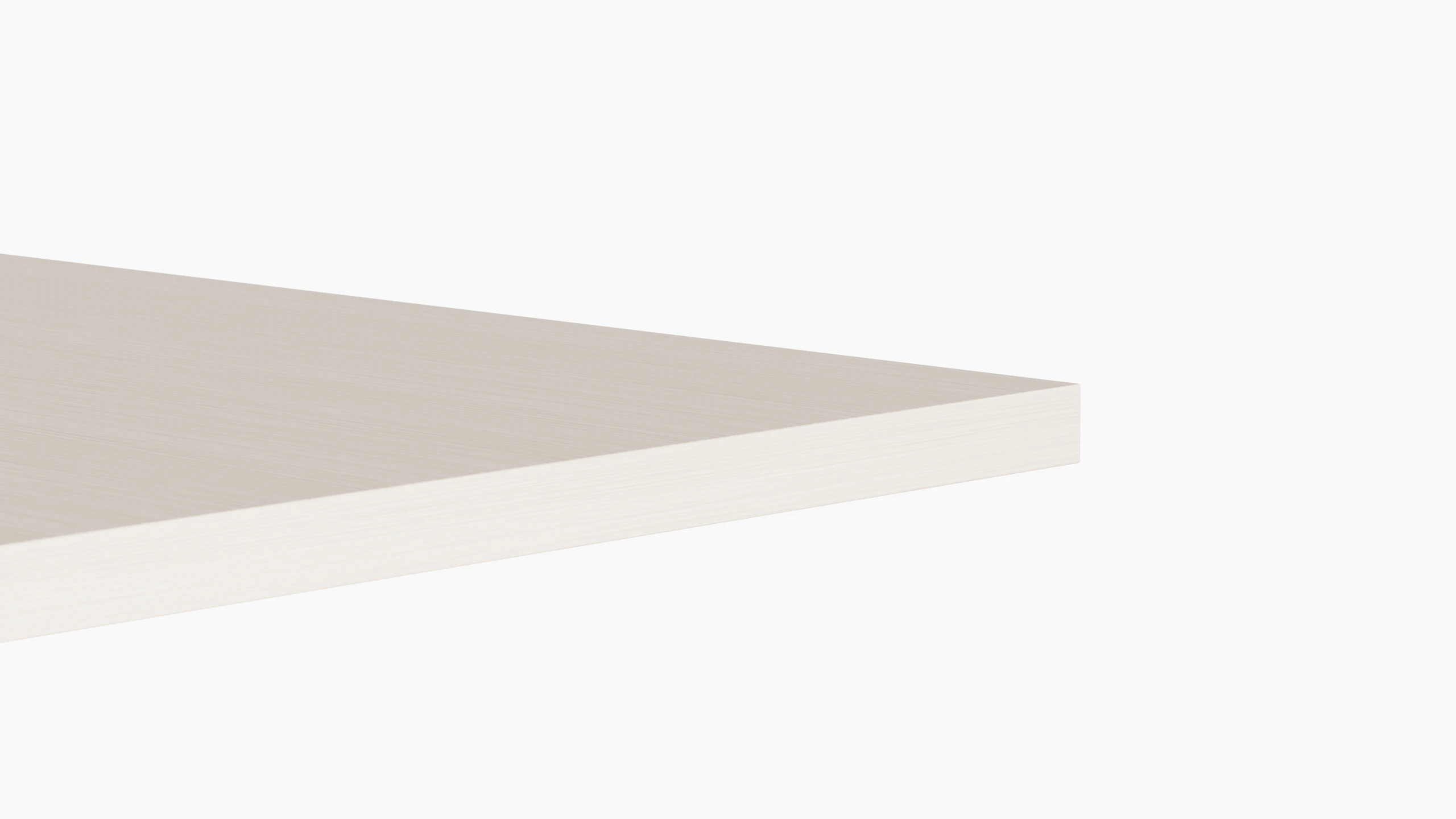 A detail rendering of a table edge in a light color veneer.