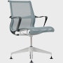 Setu Side Chair - Ribbon Arms,  Intercept,  Glacier,  Carbon,  Silver Alloy,  Glide