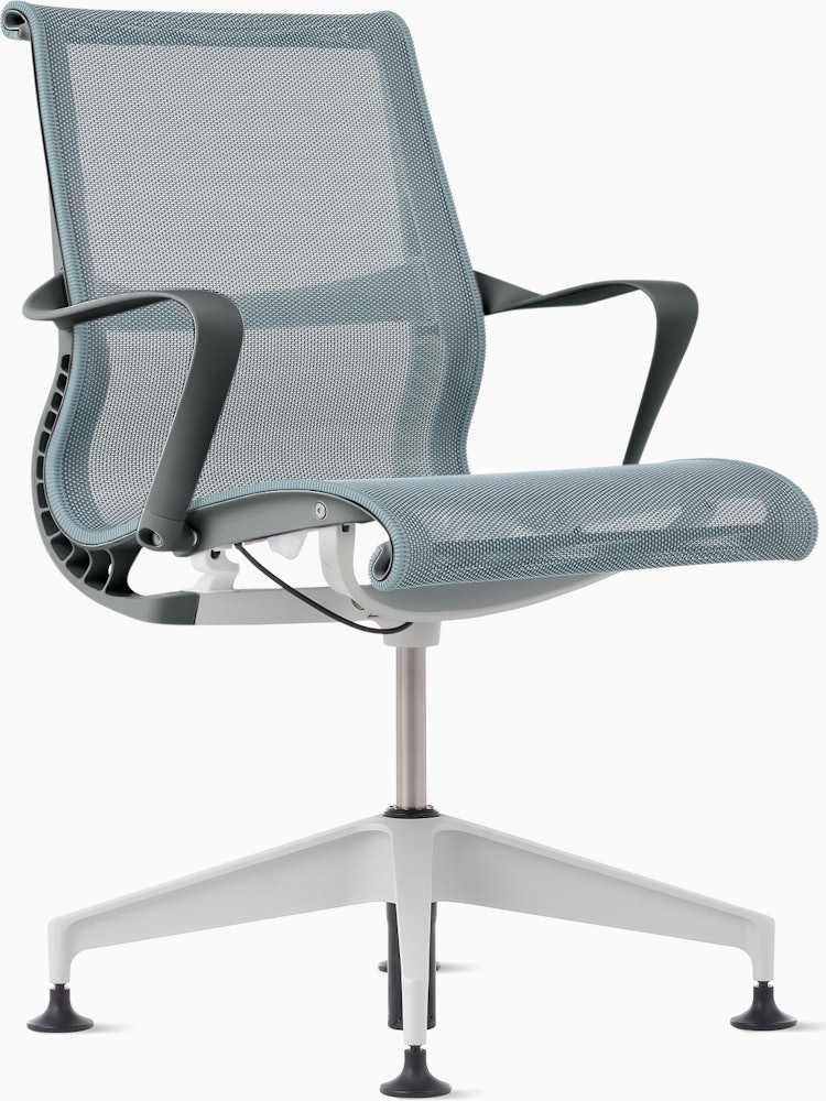 Setu Side Chair - Ribbon Arms,  Intercept,  Glacier,  Carbon,  Silver Alloy,  Glide