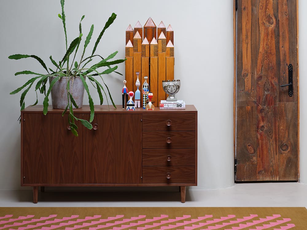 Lispenard Armchair and Nelson Thin Edge Double Dresser