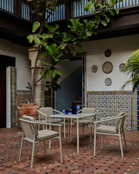 Campus Outdoor Dining Table - Square, Pebble Grey