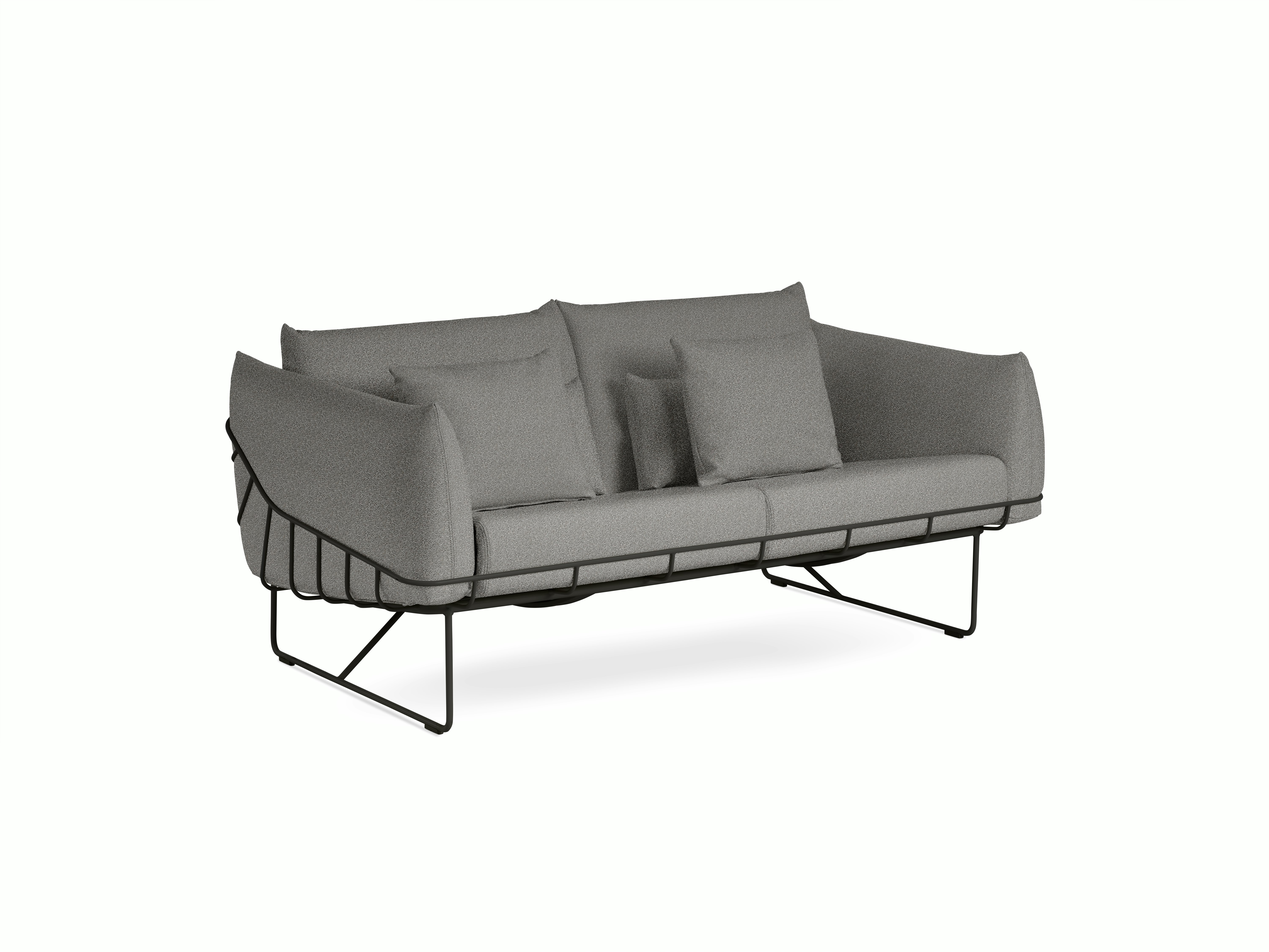 Wireframe Sofa -  2-Seat,  Whim,  Pewter,  Black
