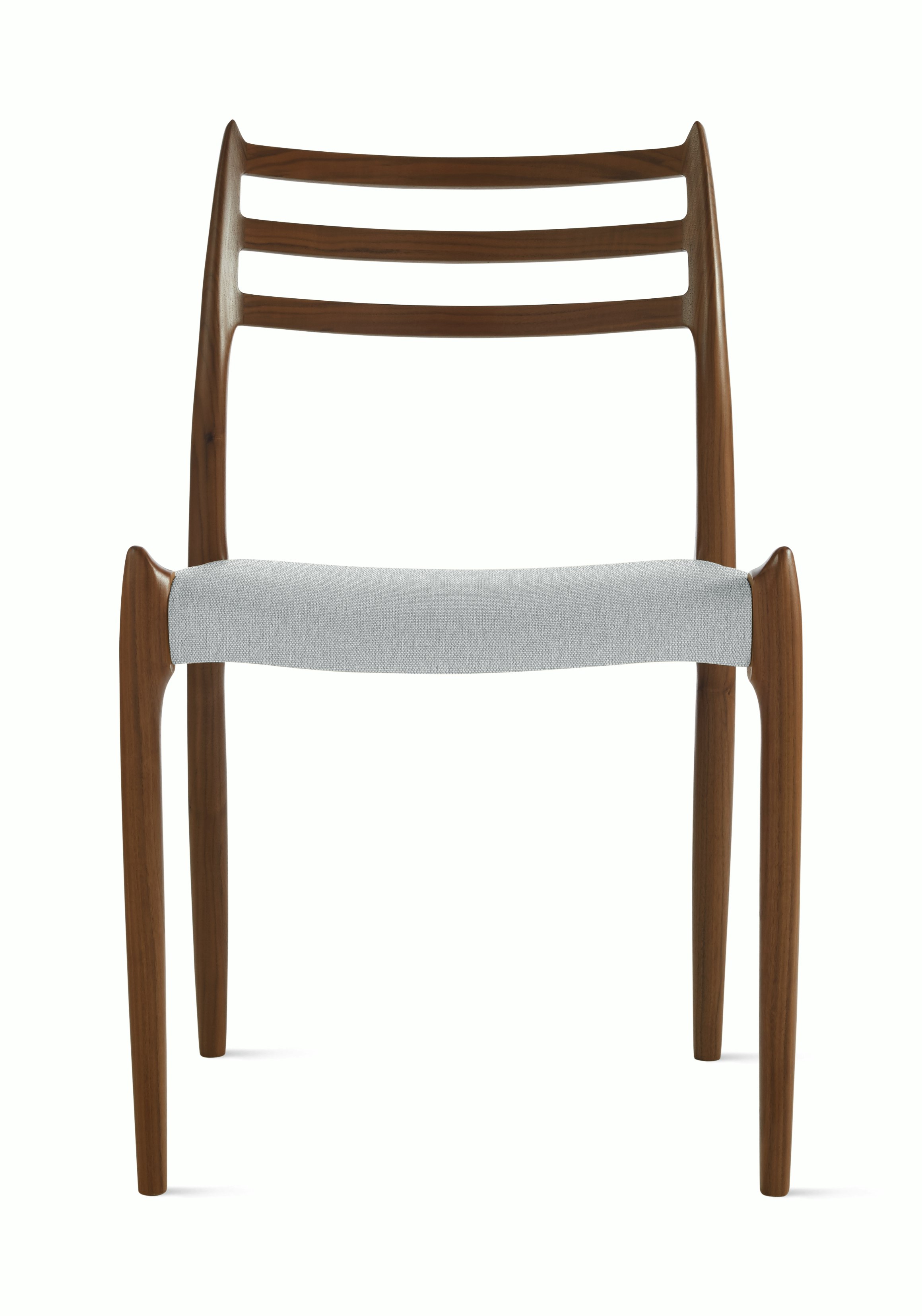 Moller Model 78 Side Chair in Walnut, Album Linen, Powder