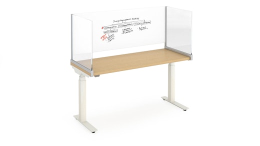 antenna desk surround laminate back panel with glass end screens