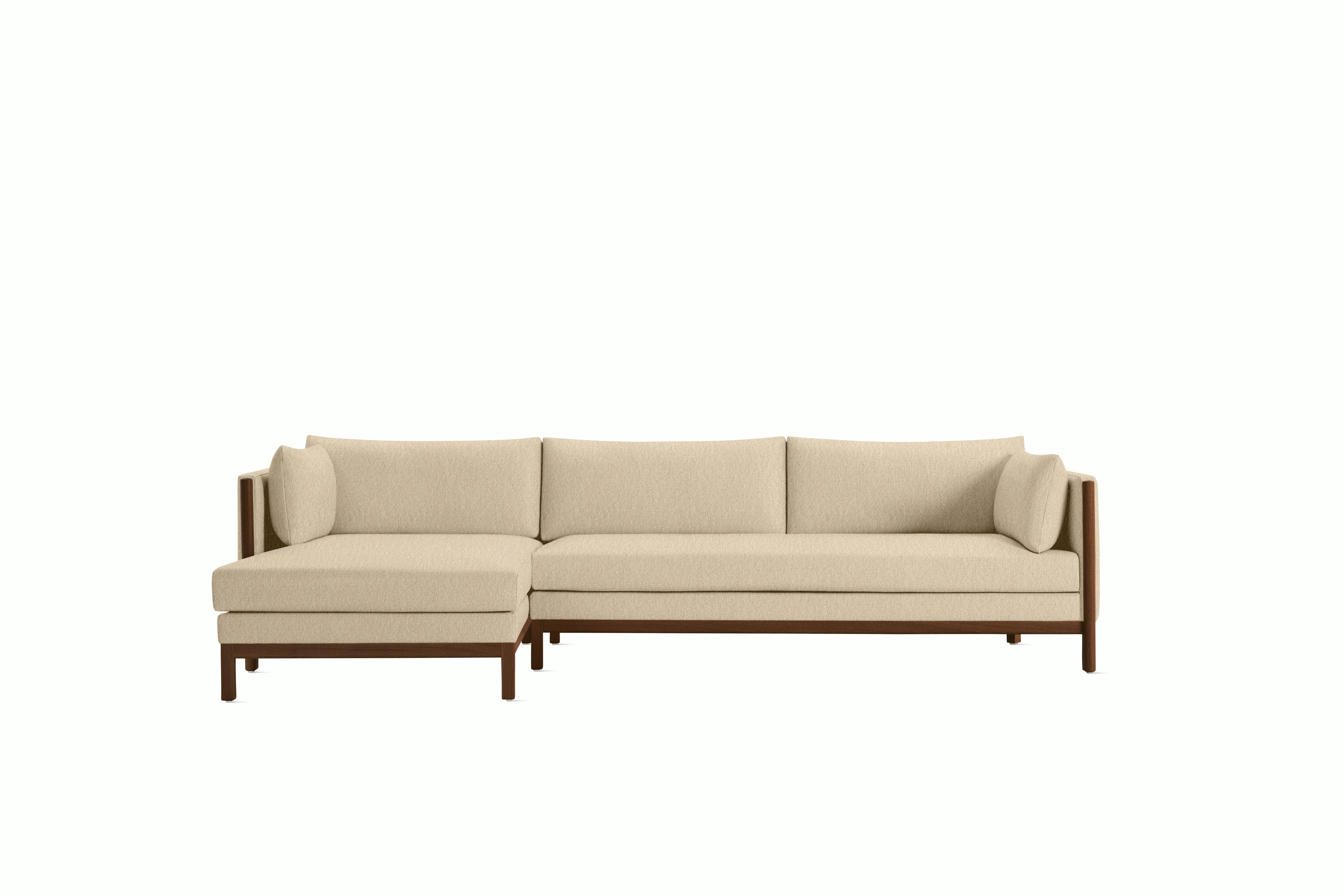 Emmy Sectional - Album Linen, Straw, Walnut, Left