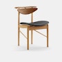Reading Chair - Oak Dark Oil, Walnut, Elegance Leather, Black