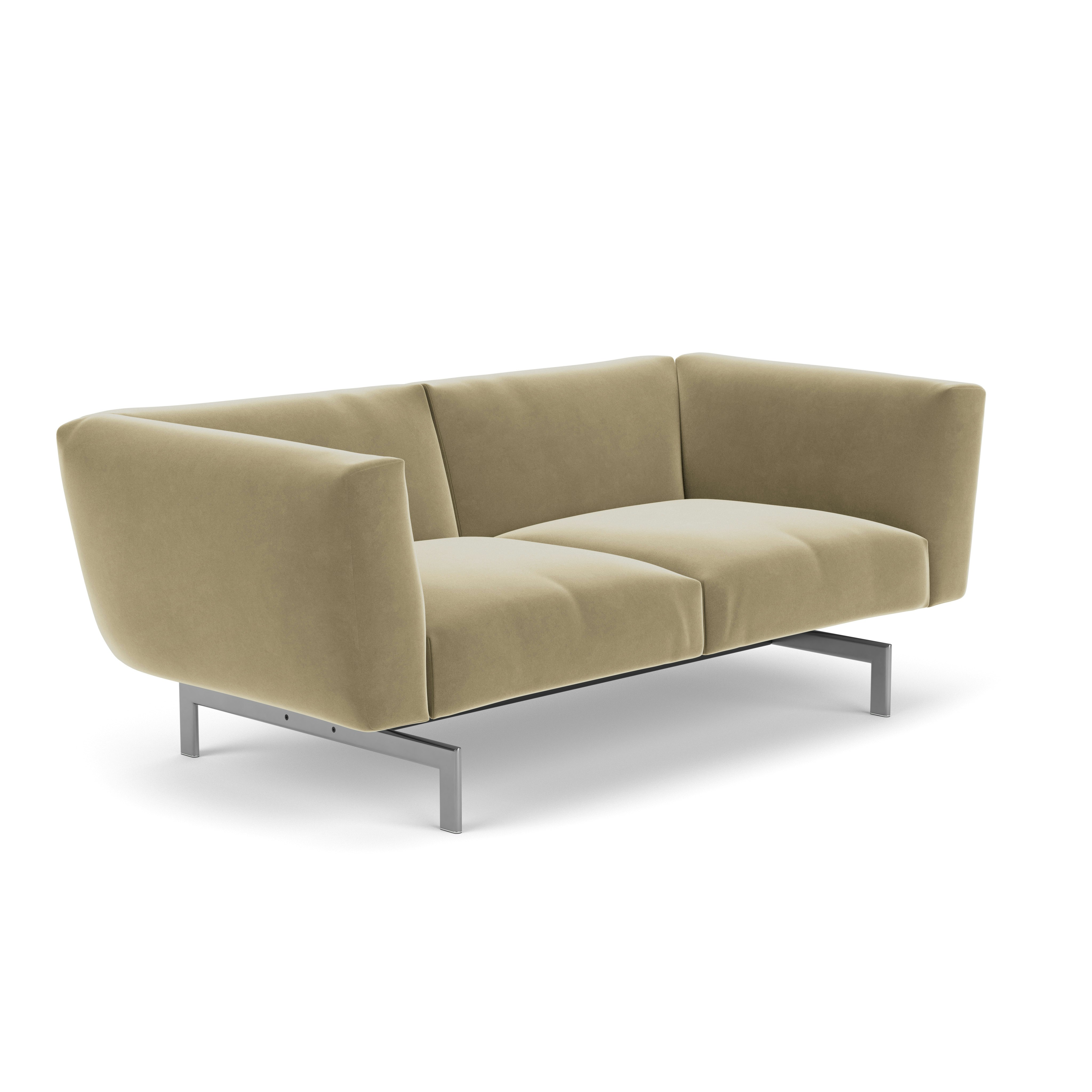 Avio Sofa - Two Seater, Knoll Velvet, Sandstone, Silver
