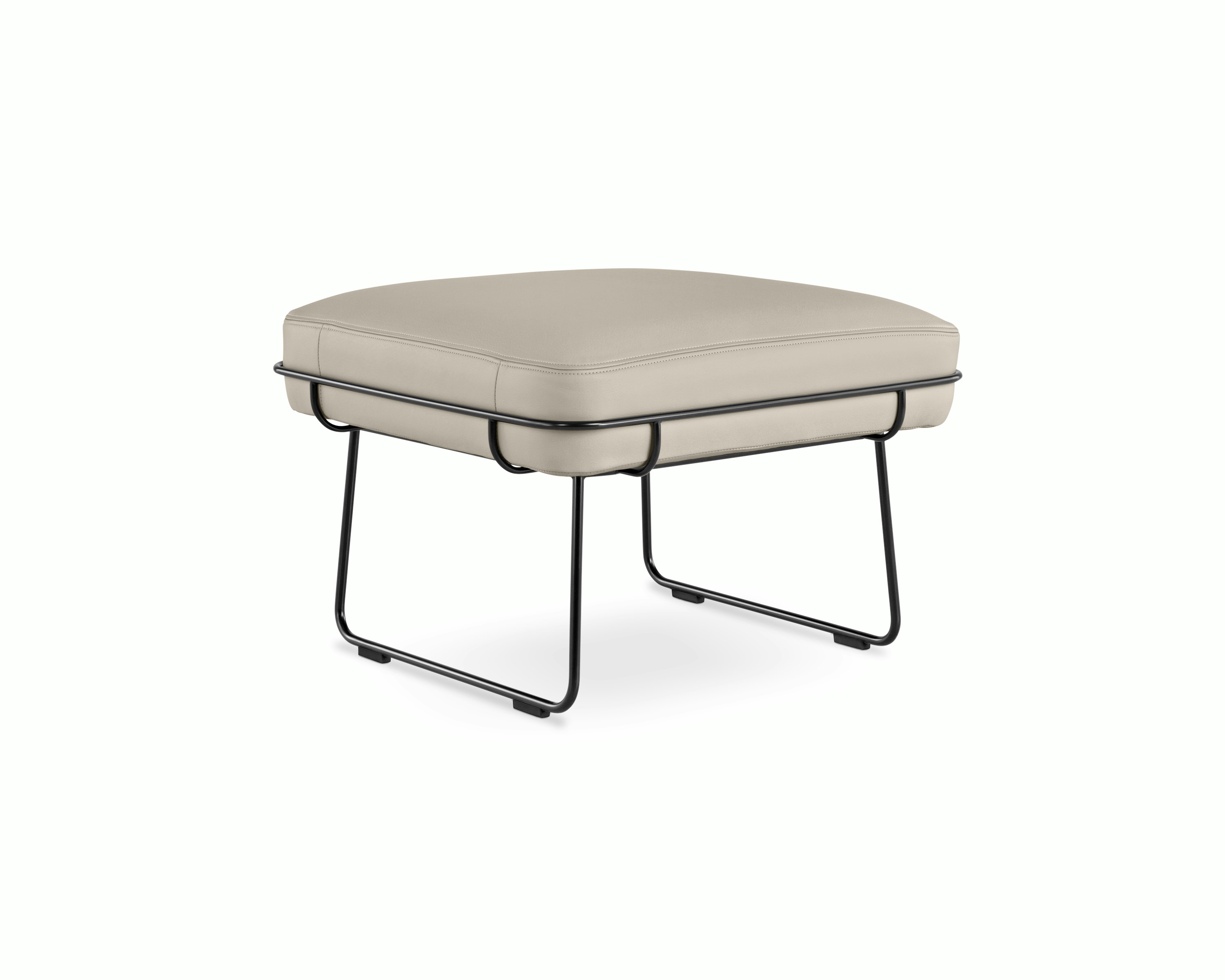 Wireframe Ottoman -  Prone Leather,  Timbre,  Black