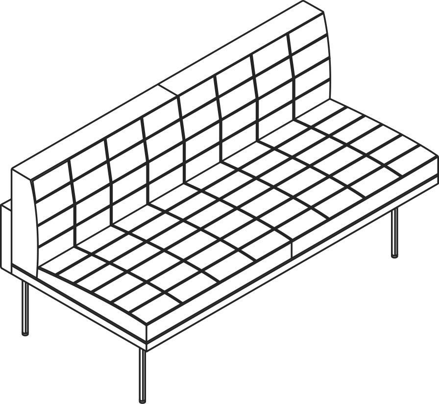 A line drawing - Tuxedo Component Sectional Sofa | Settee | Armless