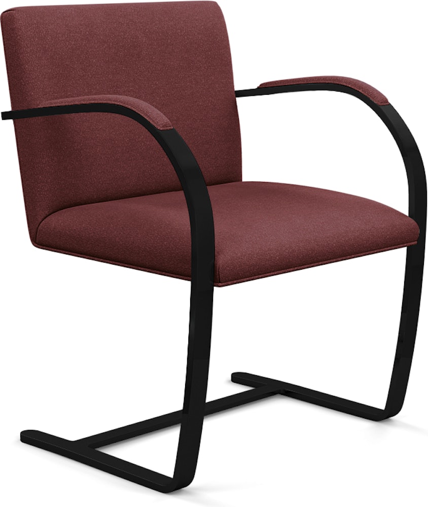 Brno Flat Bar Chair - Armchair, With Armpads, Classic Boucle, Ardent, Onyx Ultra Matte