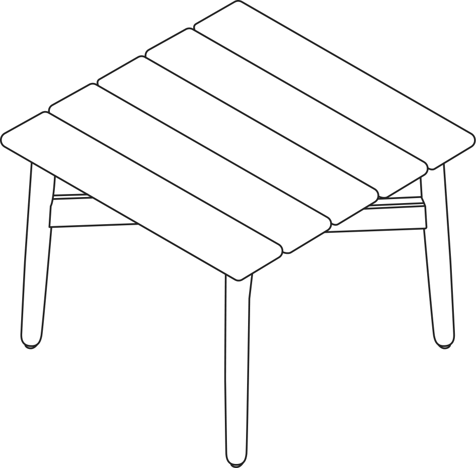 A line drawing - Crosshatch Outdoor Side Table | Square
