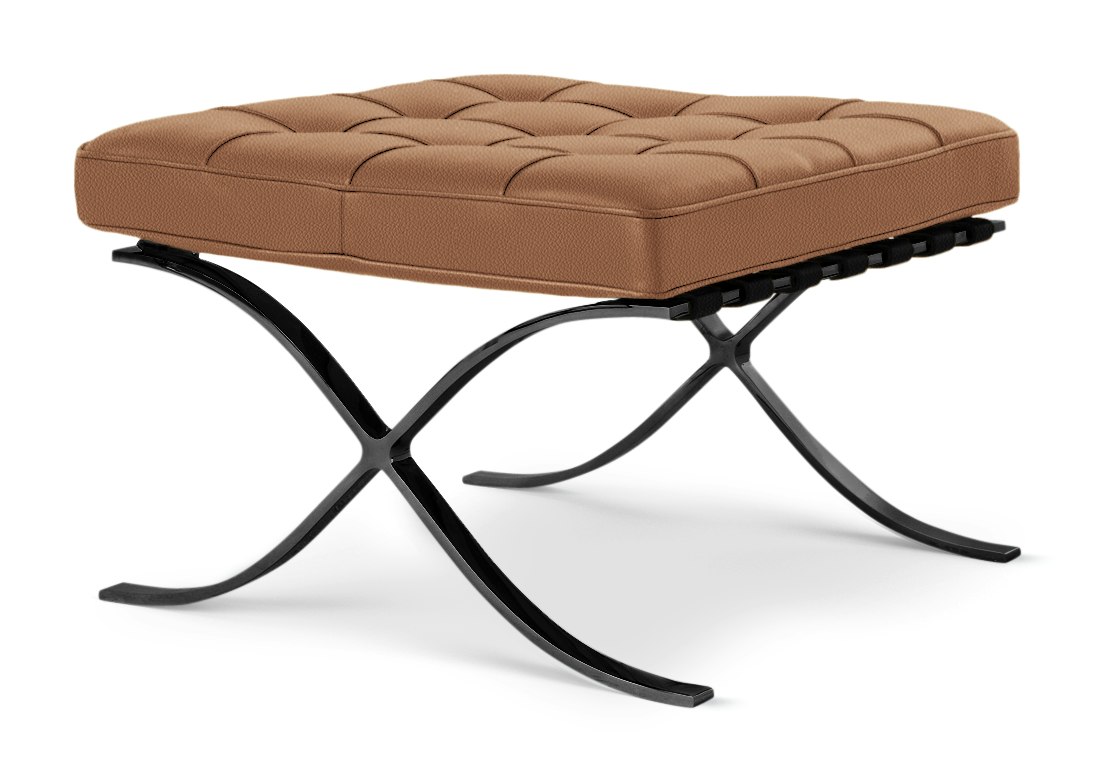 Barcelona Stool in Volo Leather,  Tan,  Black