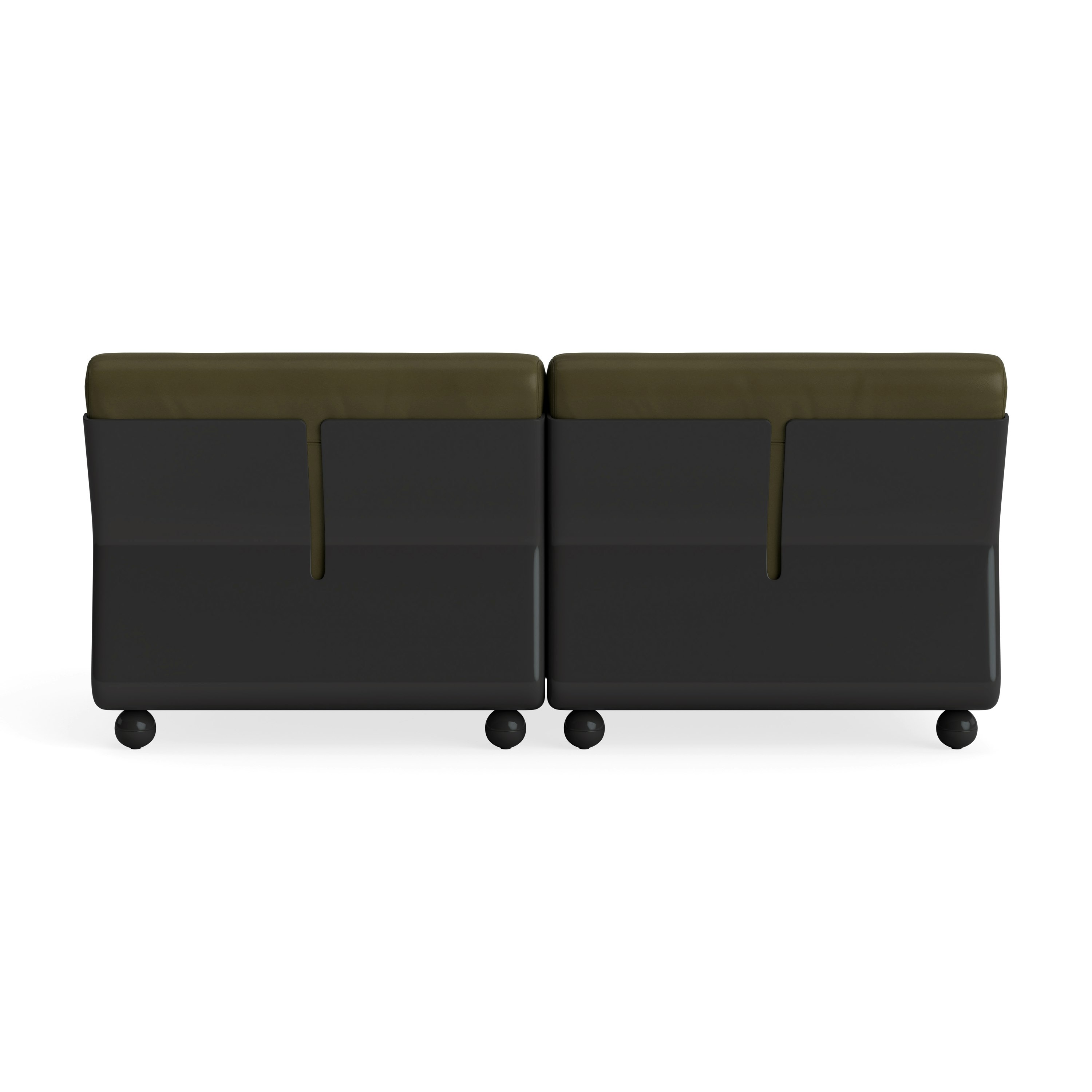 Amanta Sofa - Two Seater, Sense Leather, Forest Green, Anthracite