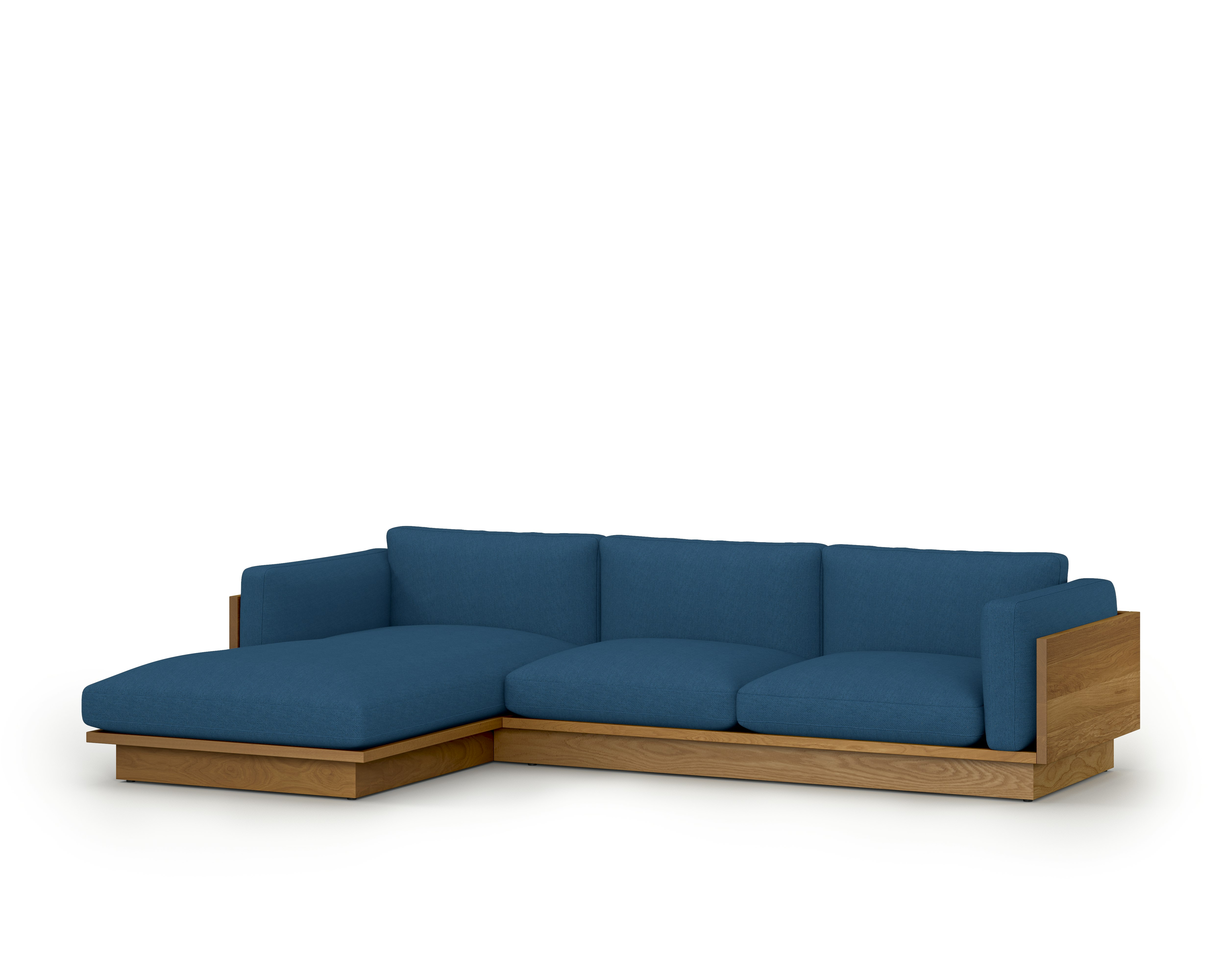 Pawson Drift Chaise Sectional - Left, Mode, Denim, White Oak - V2